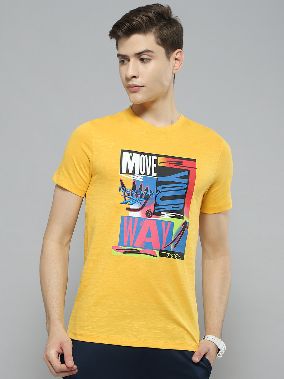 

Reebok Cotton Round Neck SKATE TEE T-Shirt, Yellow