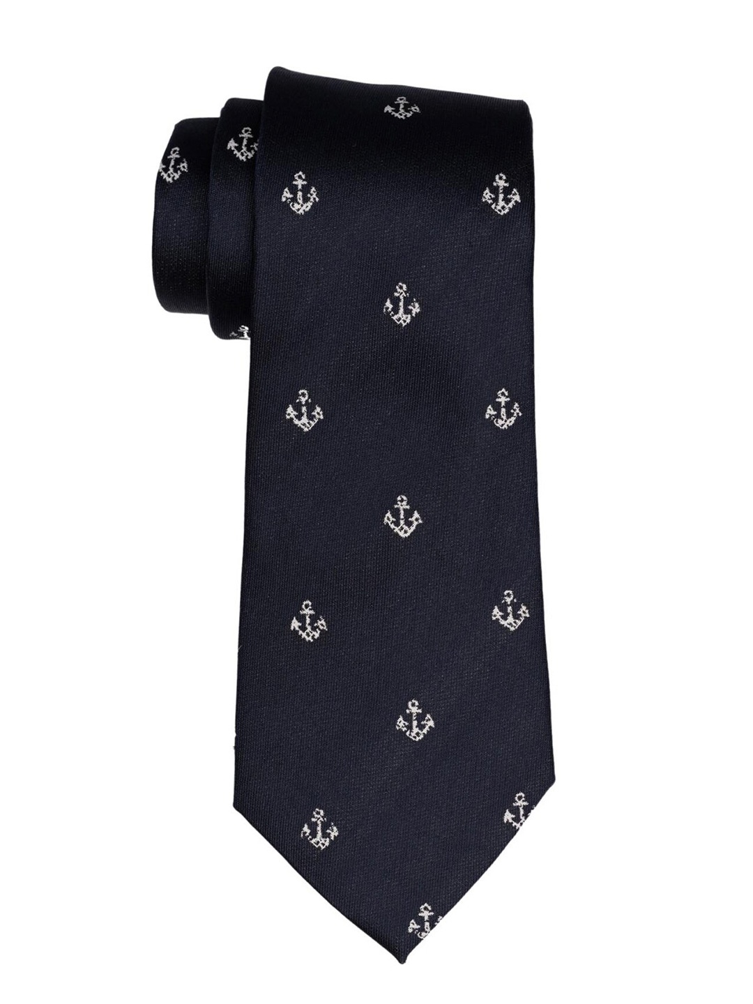 

The Tie Hub Men Printed Silk Skinny Tie, Blue