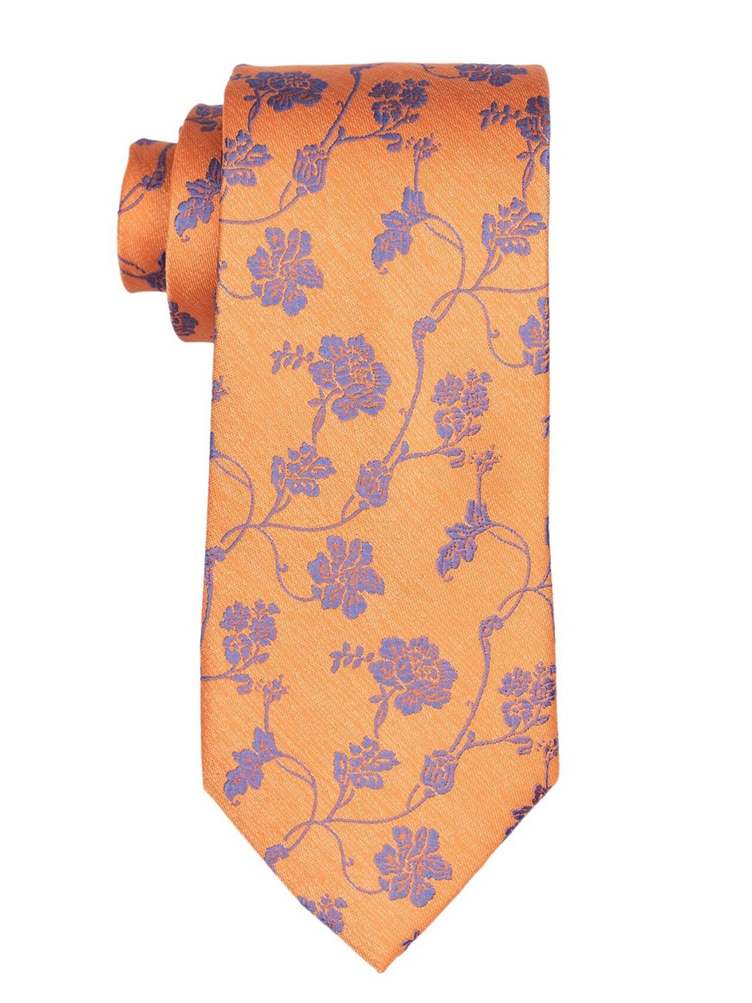 

The Tie Hub Men Printed Broad Tie, Orange