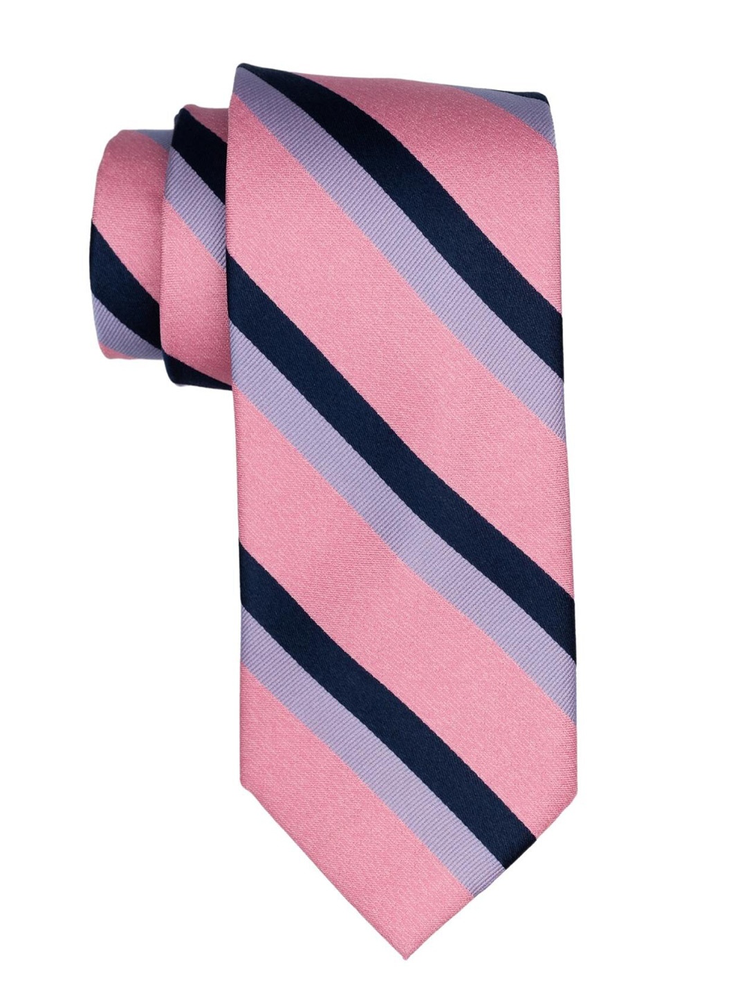 

The Tie Hub Men Striped Silk Skinny Tie, Pink