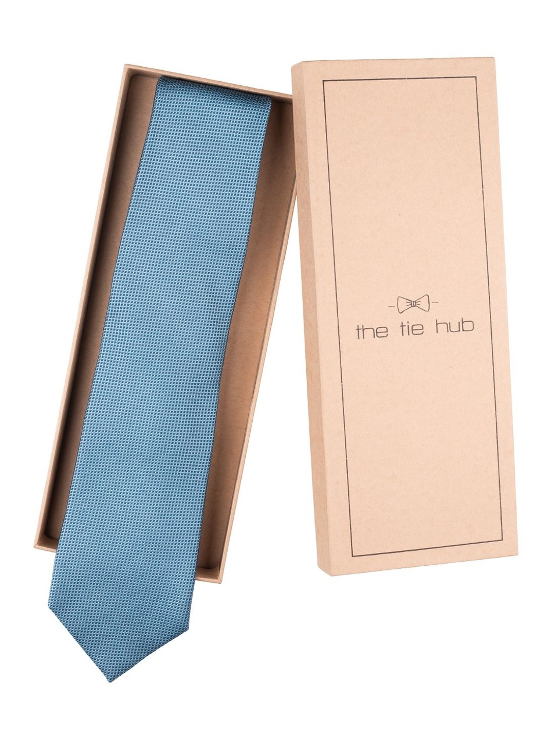 

The Tie Hub Men Woven Design Broad Tie, Blue