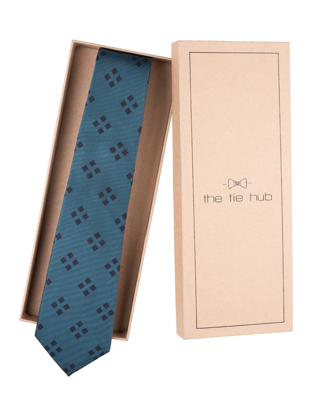 

The Tie Hub Men Printed Broad Tie, Blue