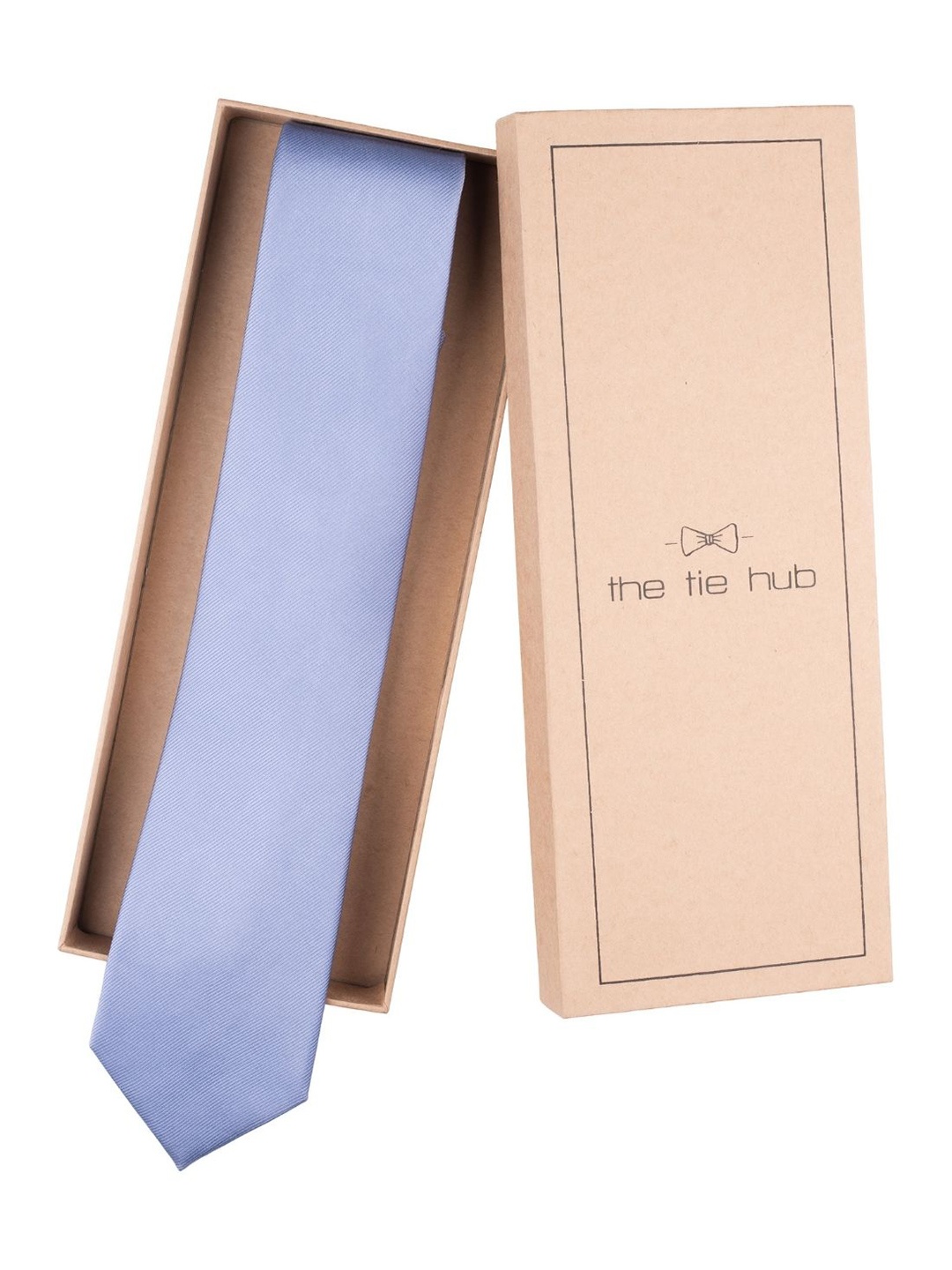 

The Tie Hub Men Silk Broad Tie, Blue
