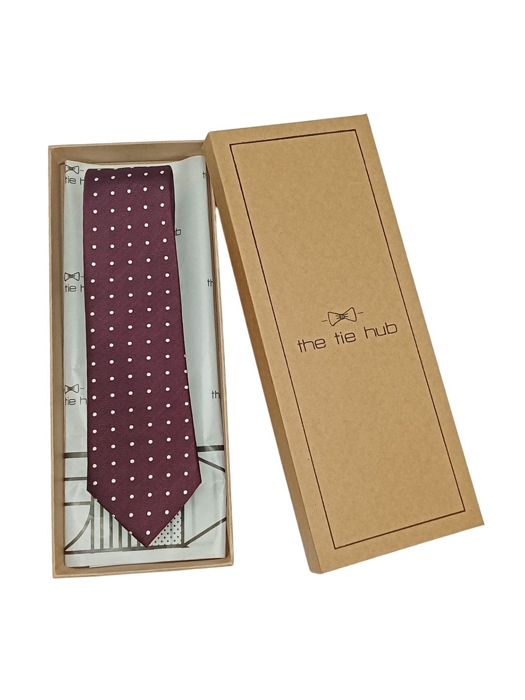 

The Tie Hub Men Woven Design Pure Silk Broad Tie, Purple