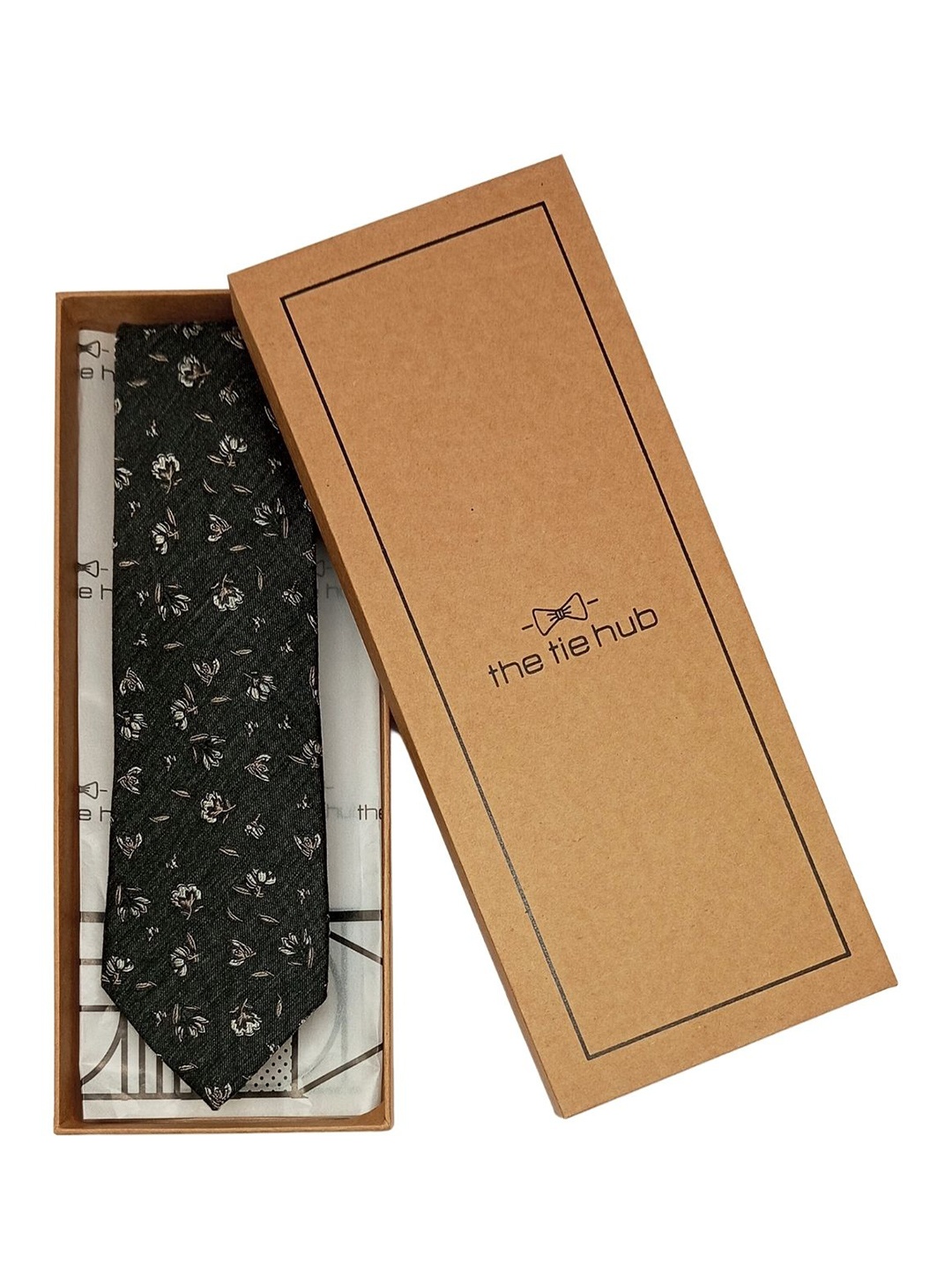 

The Tie Hub Men Printed Silk Woollen Broad Tie, Grey