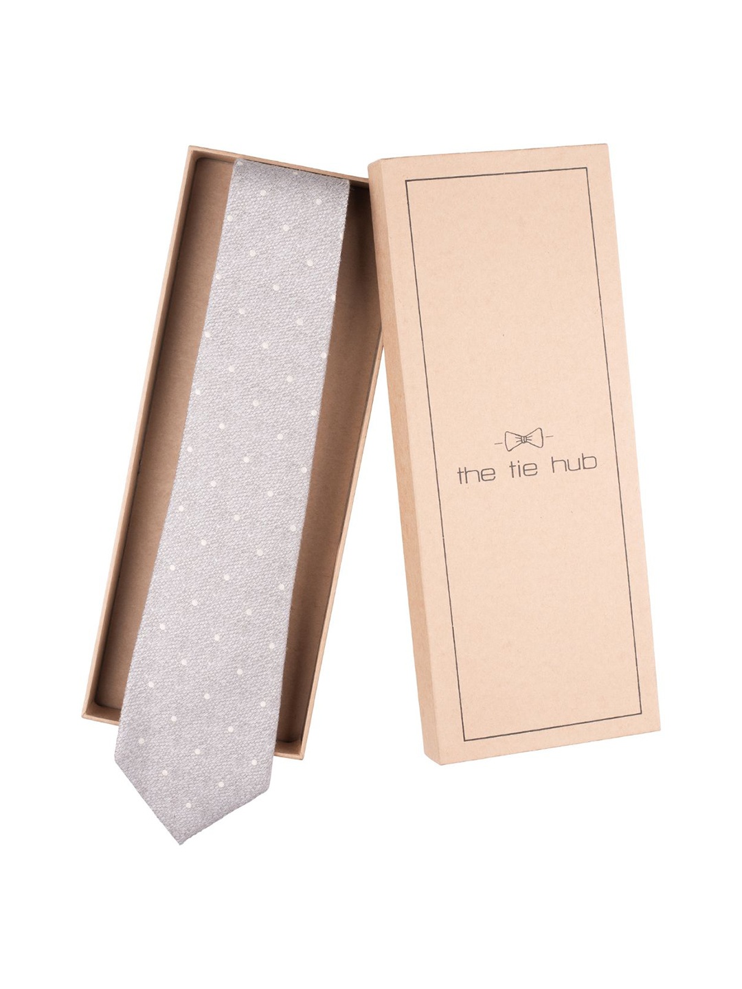 

The Tie Hub Men Printed Broad Tie, Grey