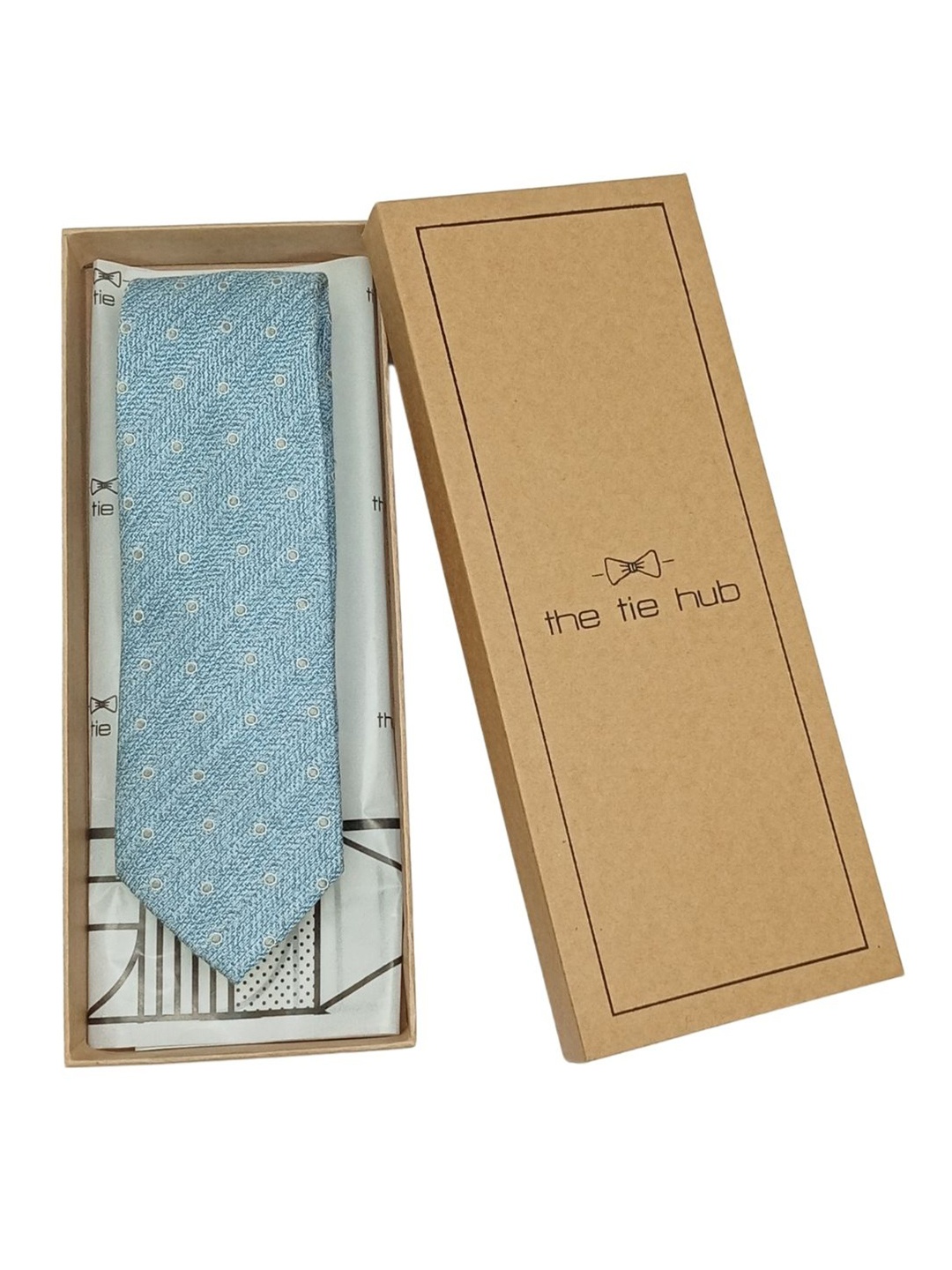 

The Tie Hub Men Printed Broad Tie, Blue