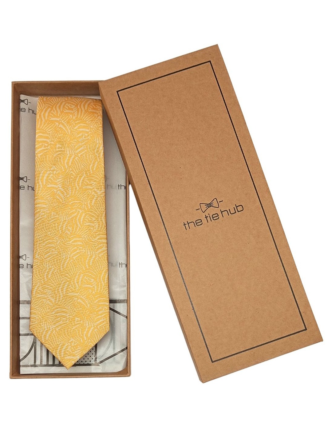 

The Tie Hub Men Printed Broad Tie, Yellow