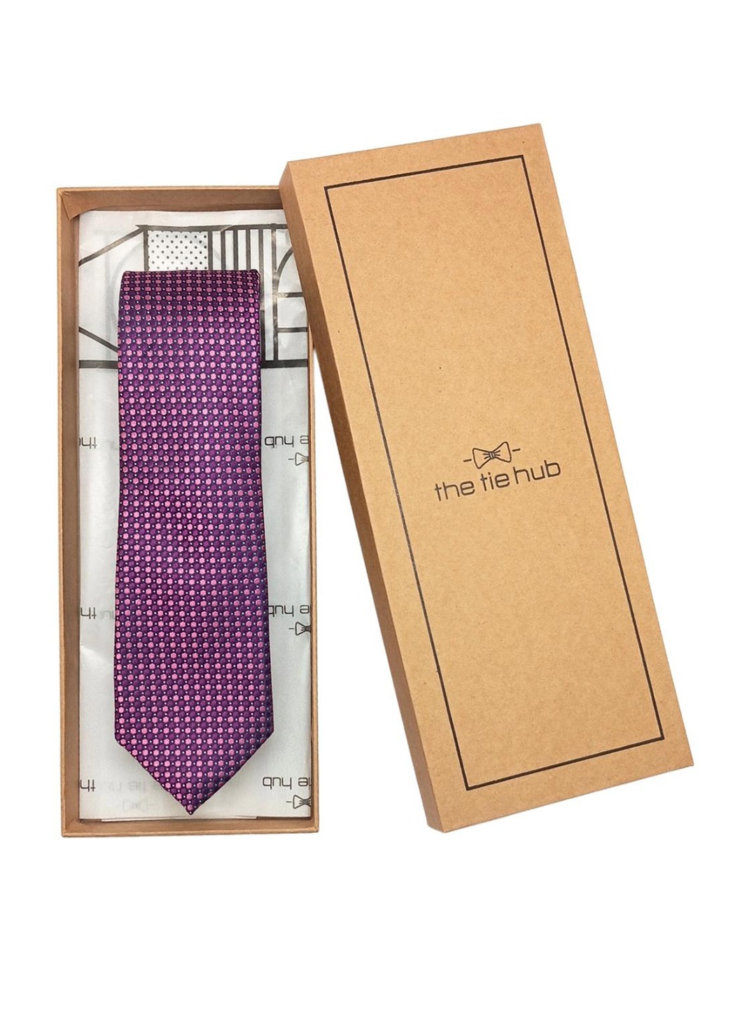 

The Tie Hub Men Woven Design Broad Tie, Purple