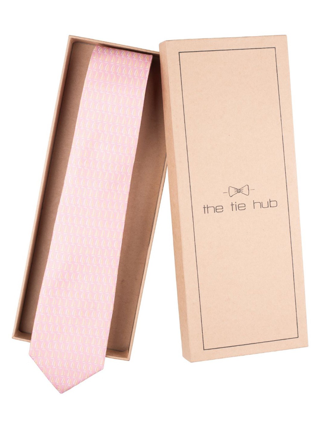 

The Tie Hub Men Woven Design Broad Tie, Pink