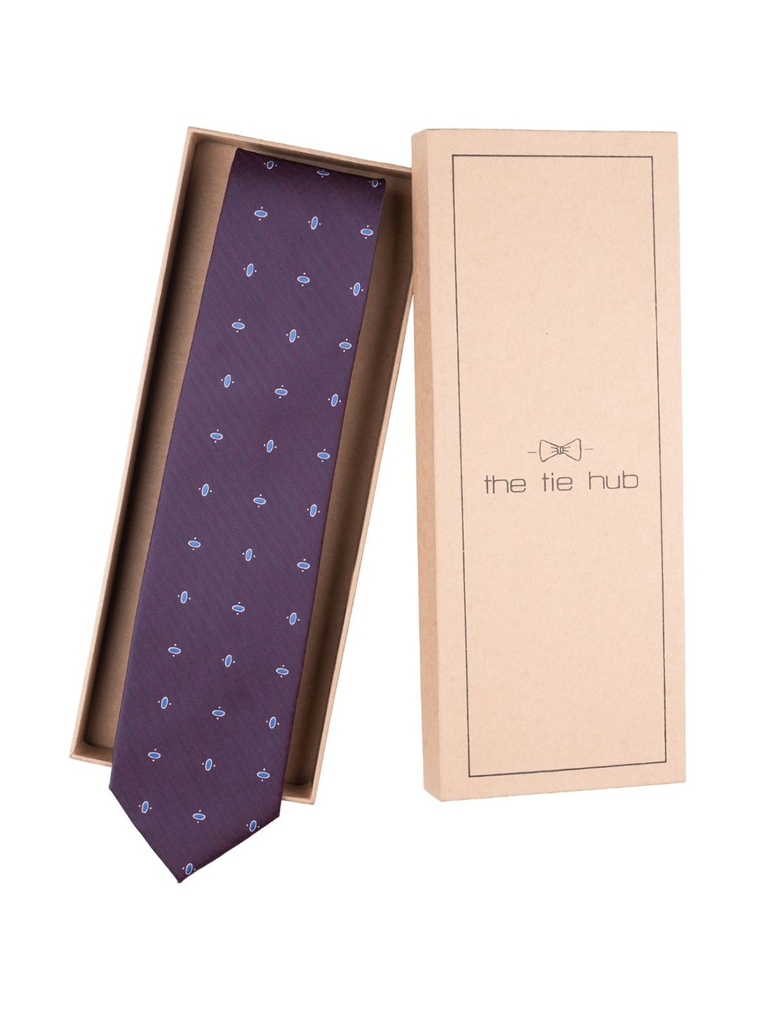 

The Tie Hub Men Woven Design Broad Tie, Purple