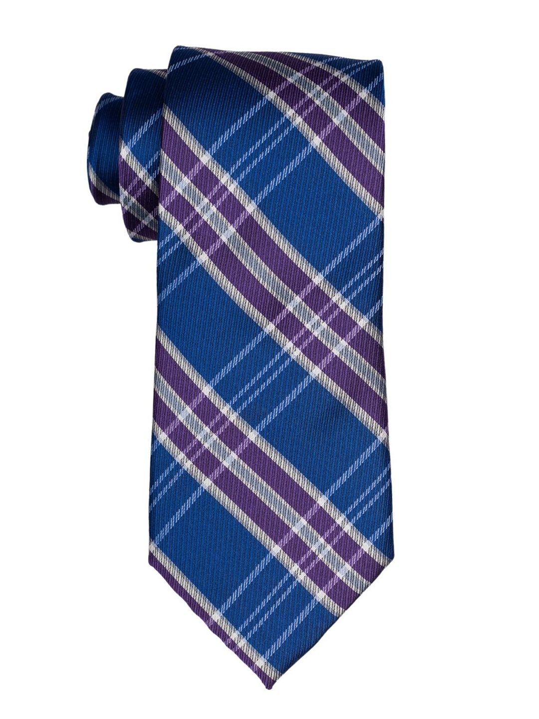 

The Tie Hub Men Striped Broad Tie, Blue
