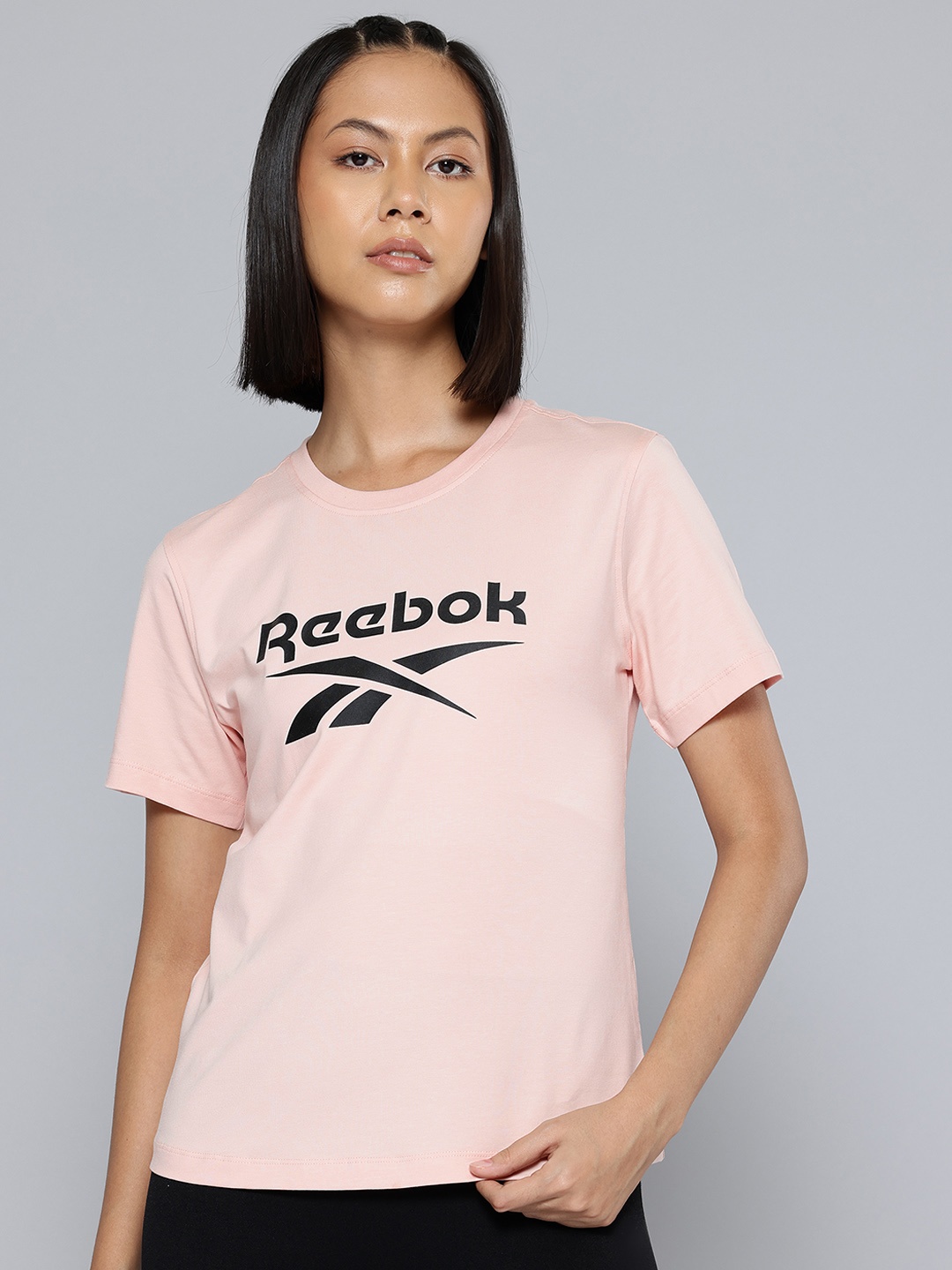 

Reebok Women Brand Logo Lifestyle T-shirt, Pink