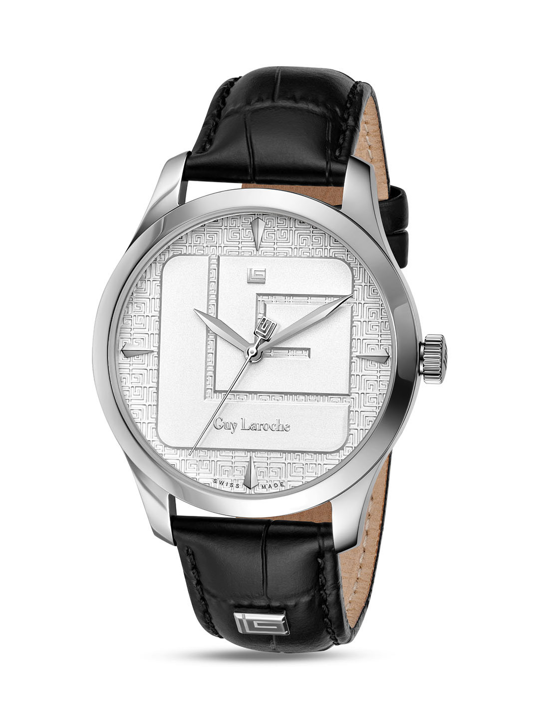 

Guy Laroche Maxime Men Dial & Leather Straps Analogue Swiss Made Watch GLWGA0001203, Silver