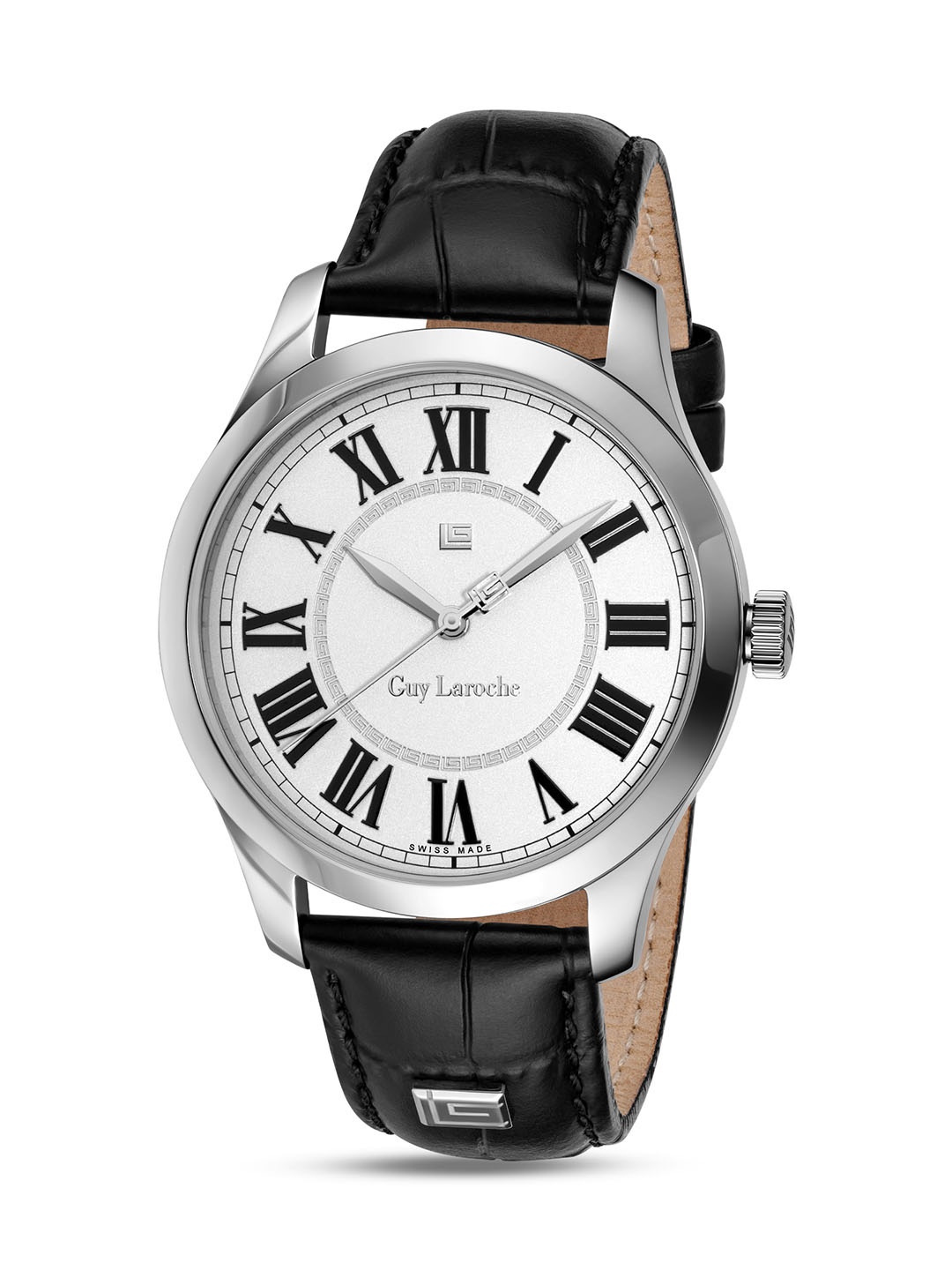 

Guy Laroche Men Dial & Leather Straps Analogue Swiss Made Watch-GLWGA0001101, White