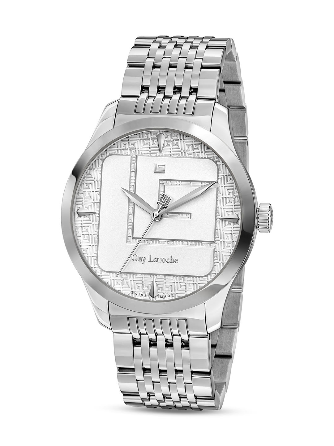 

Guy Laroche Men Stainless Steel Straps Analogue Swiss Made Watch GLWGG0001201, Silver