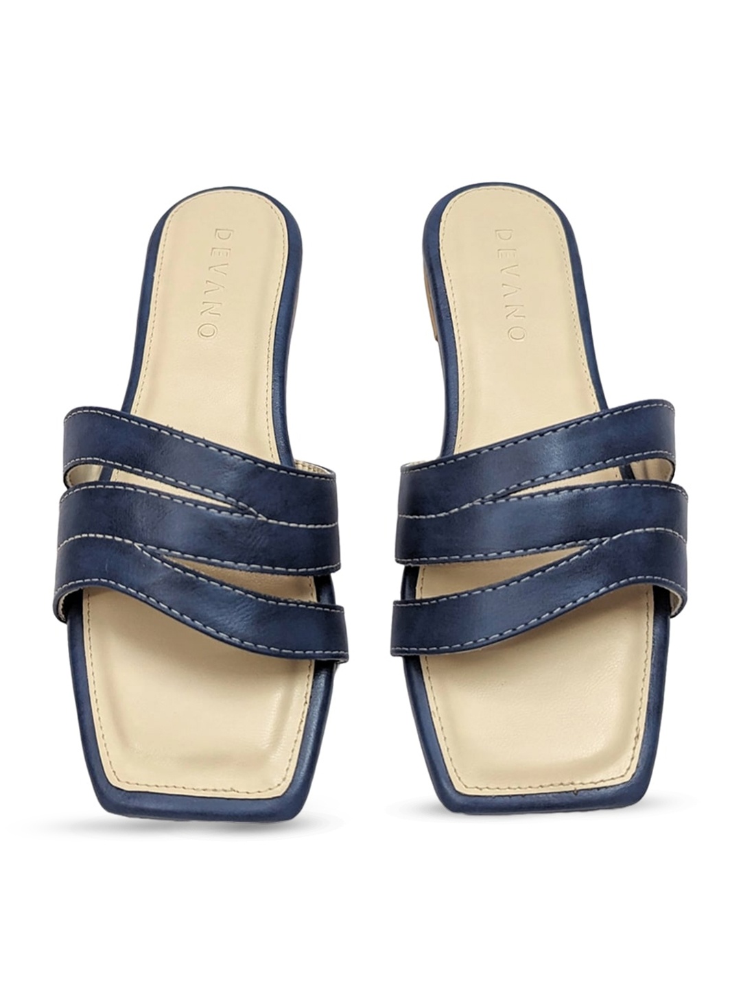 

Devano Women Colourblocked Open Toe Flats, Blue