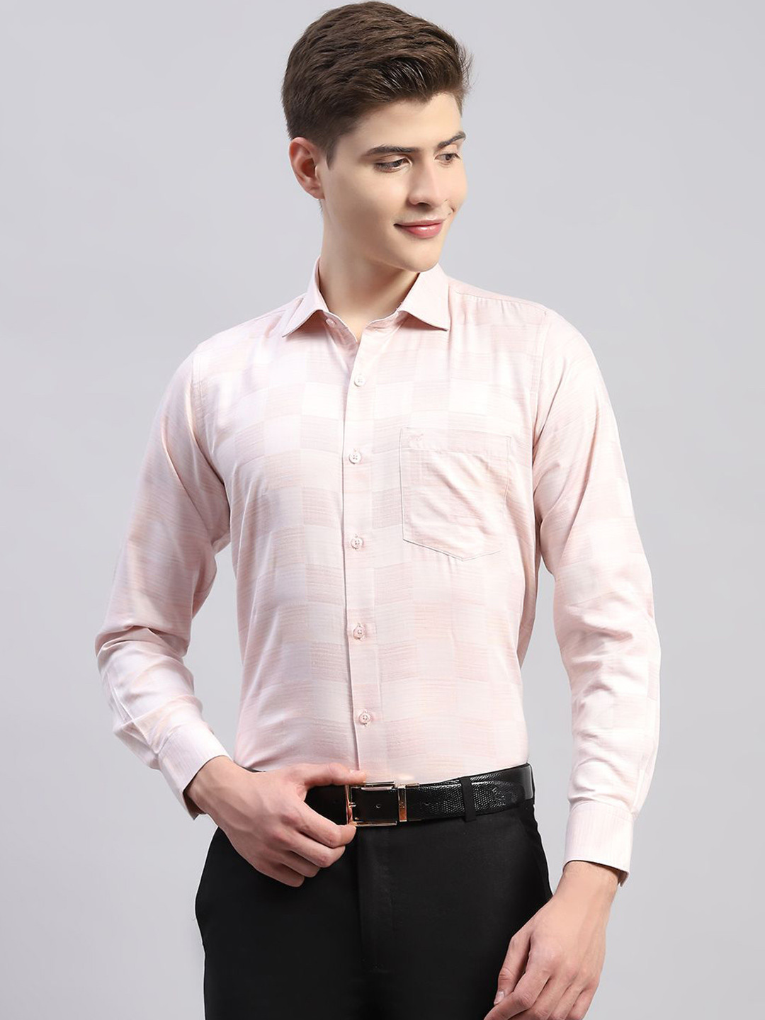 

Monte Carlo Opaque Cotton Casual Shirt, Pink