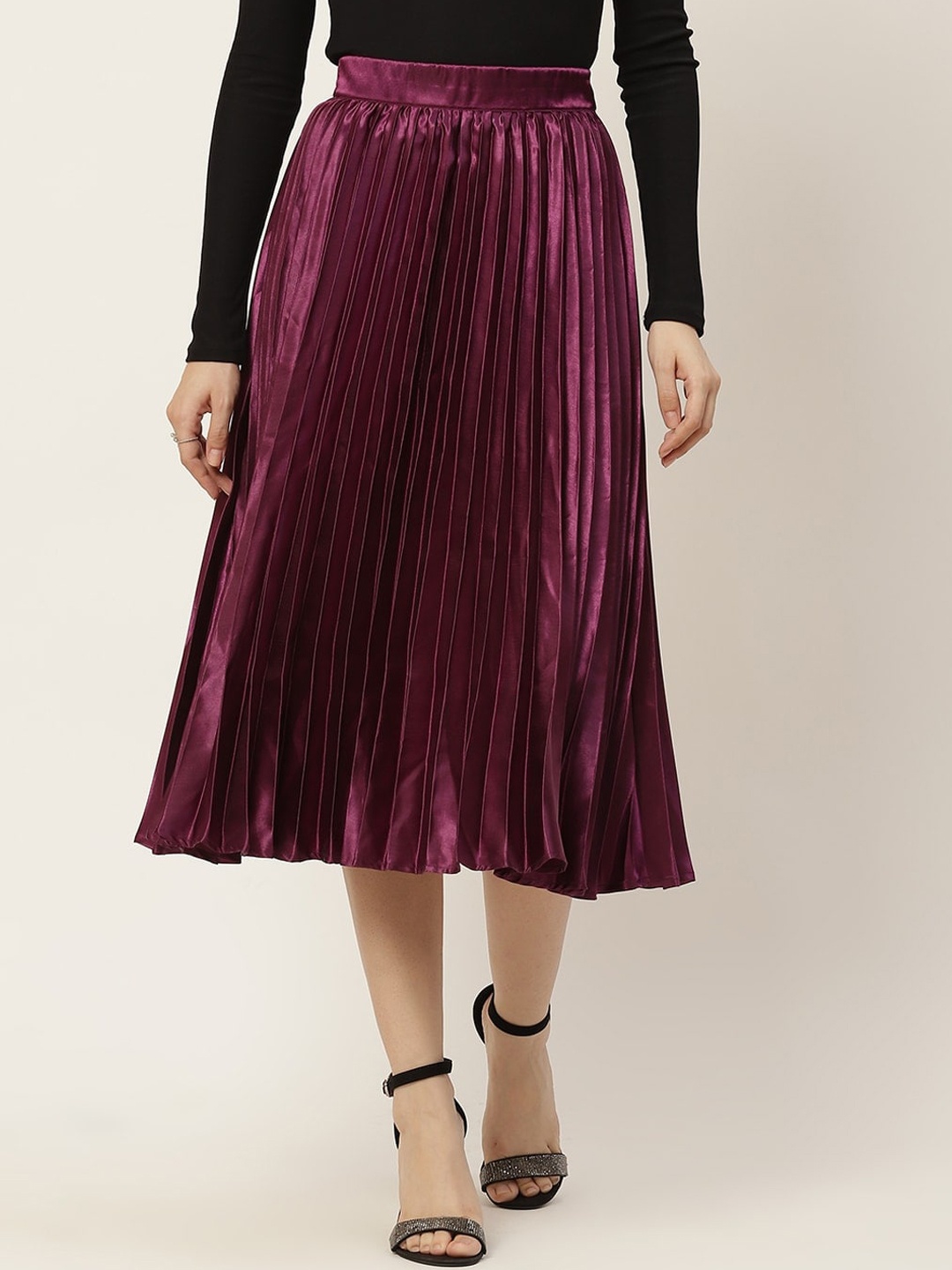 

Slenor Woven Flared Midi Skirt, Purple