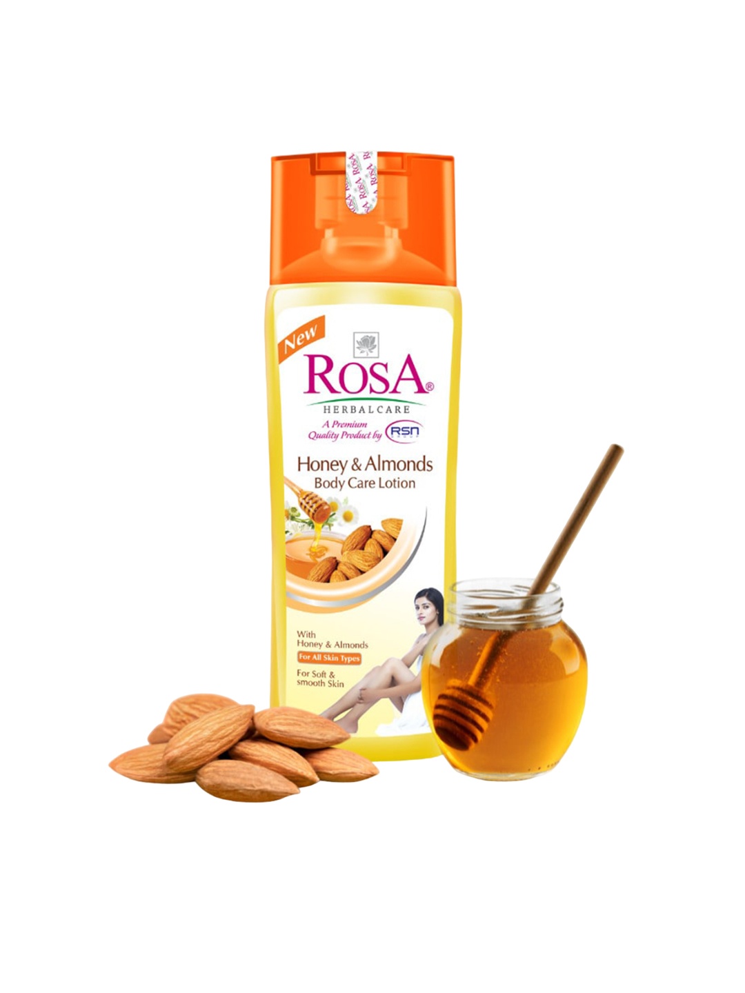 

ROSA Honey & Almond Lotion With Vitamin -E For Deep Hydration -500ml, Cream
