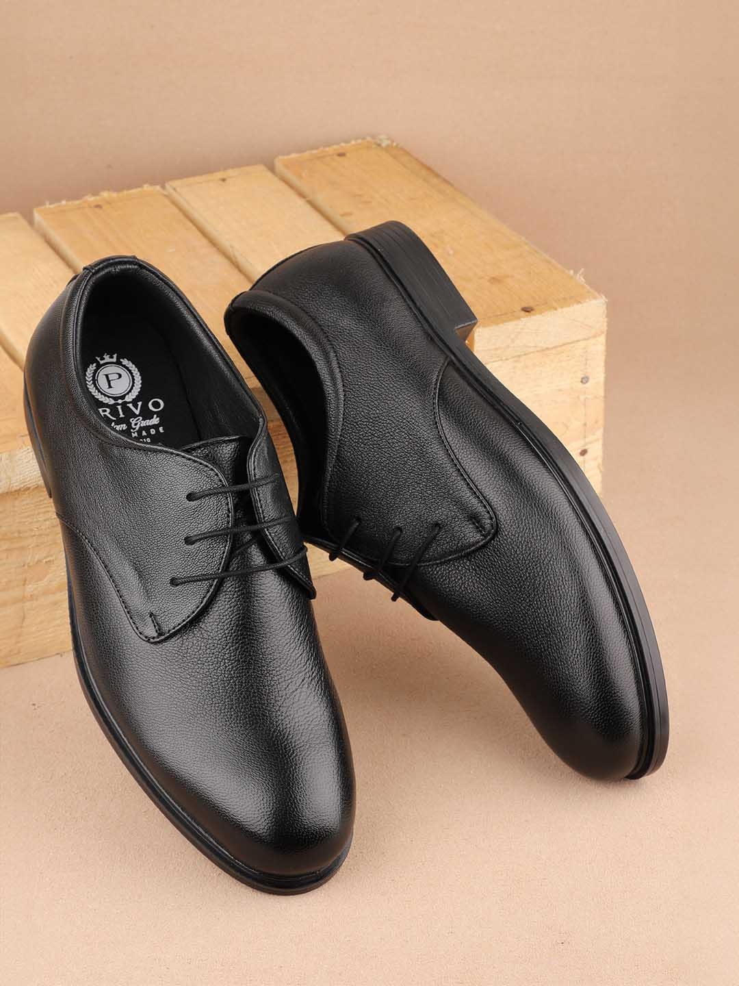 

PRIVO by Inc.5 Men Leather Formal Derbys, Black