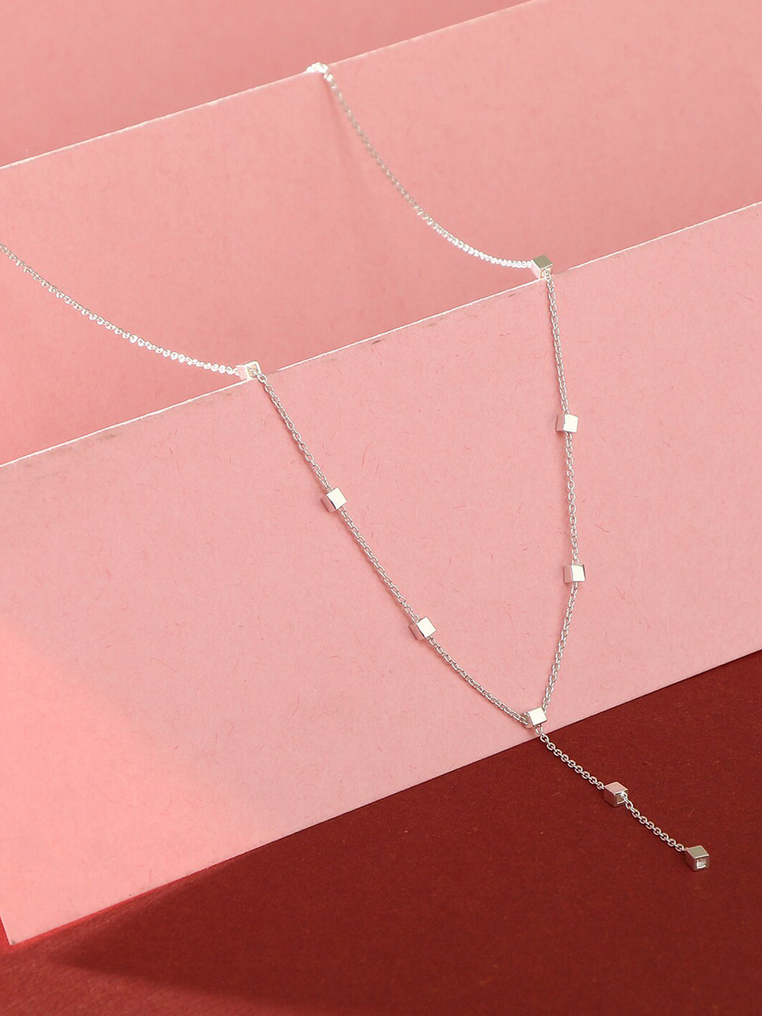 

House of Pataudi 92.5 Sterling Silver Y-Shaped Necklace