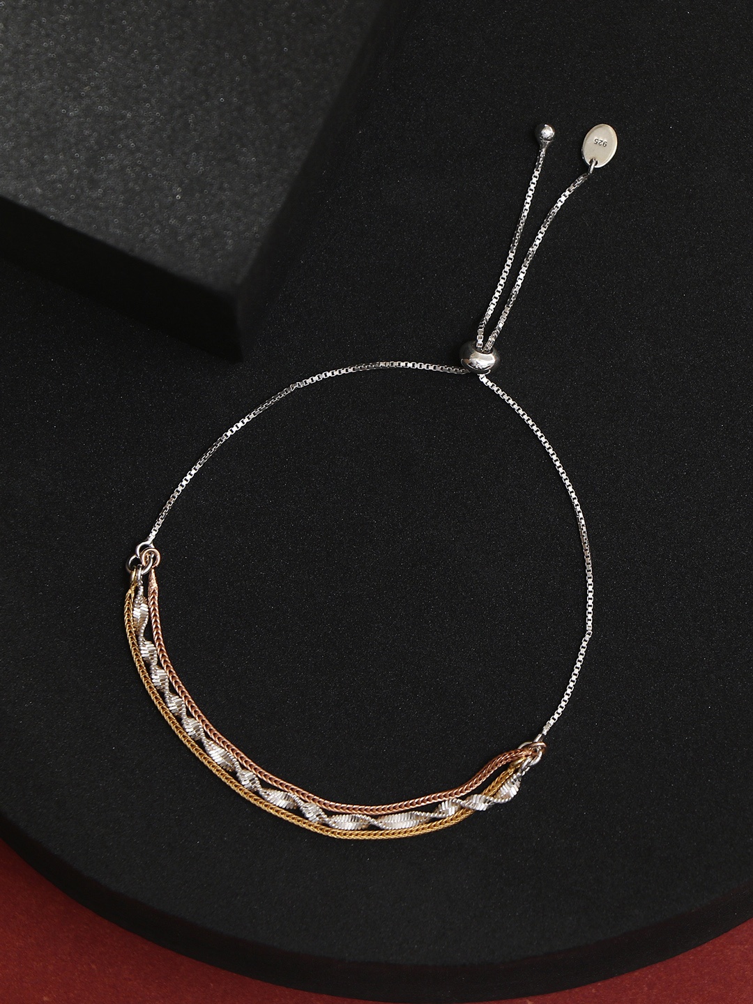 

House of Pataudi Women 925 Sterling Silver 3 Layered Wraparound Bracelet