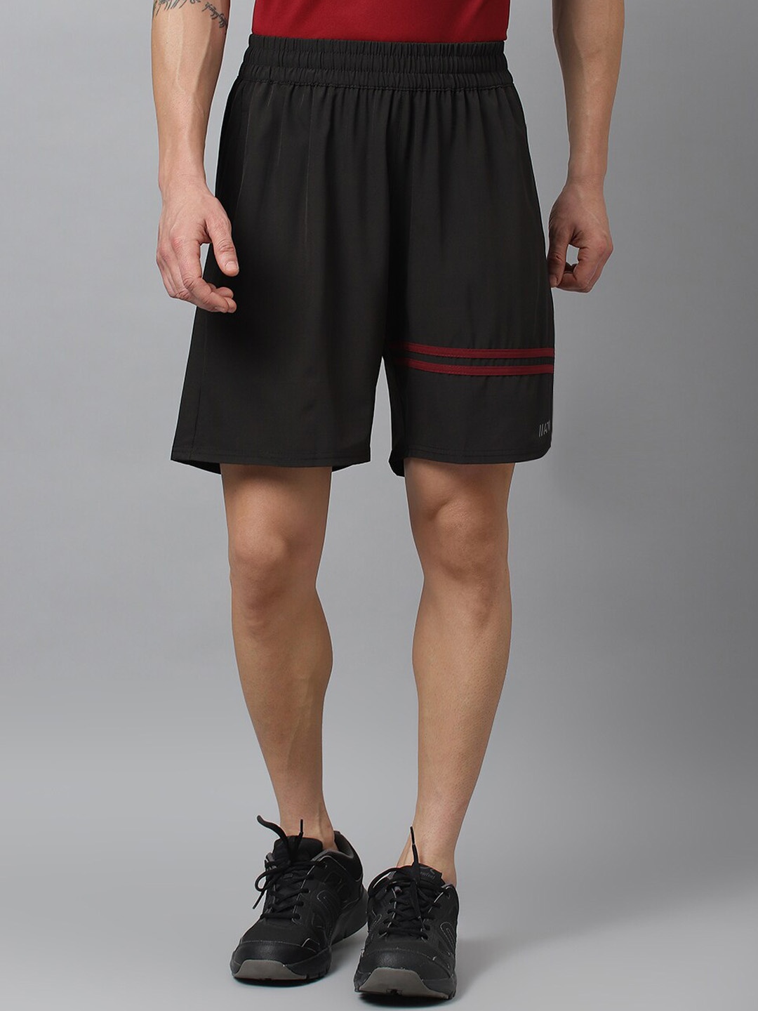 

ATICX Men Mid-Rise Rapid-Dry Training or Gym Sports Shorts, Black