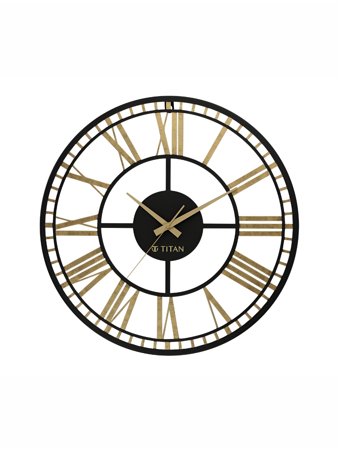 

Titan Gold-Toned & White Contemporary Round Metal Wall Clock