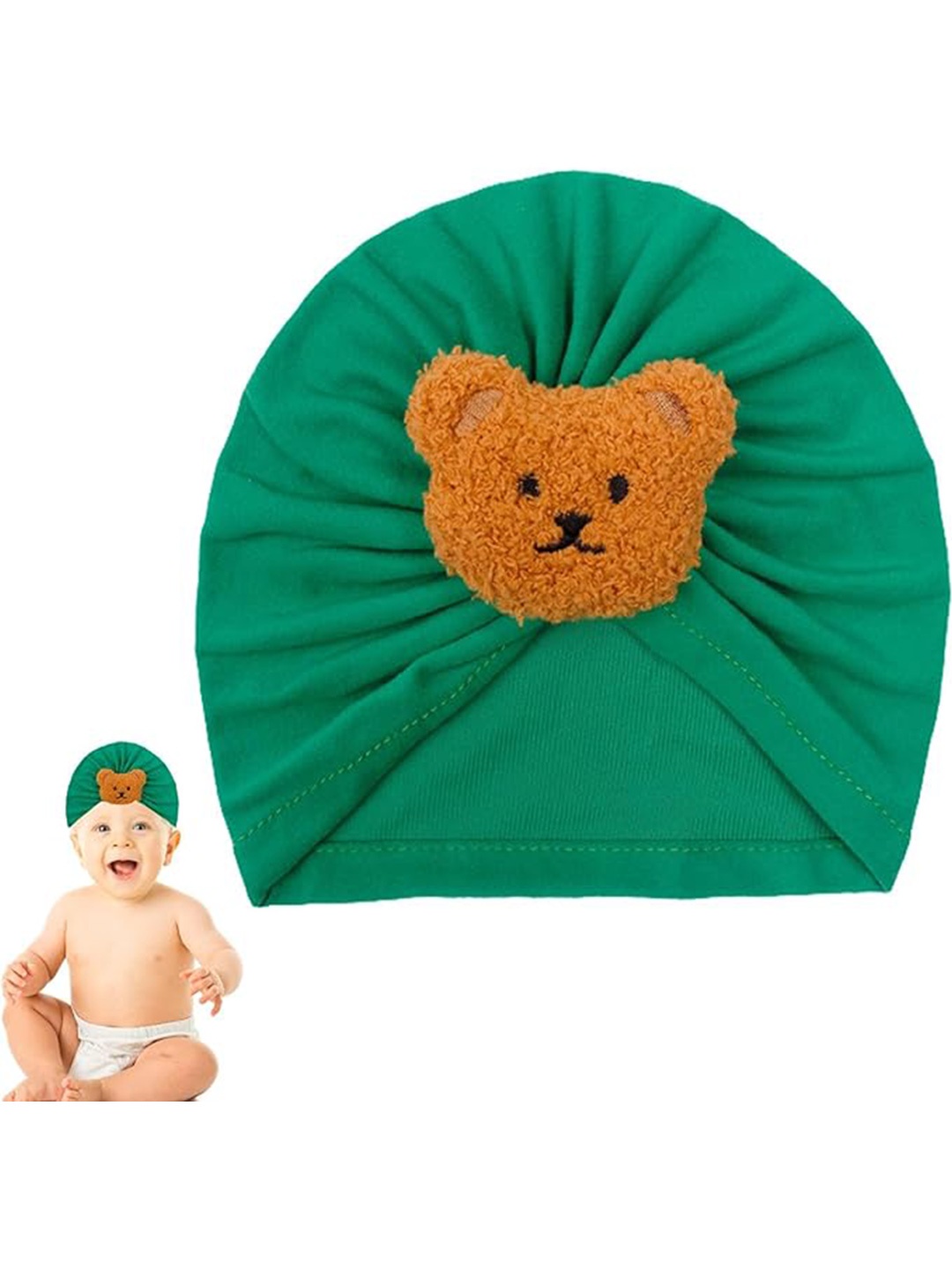 

Babymoon Infants Turban Beanie Cap, Green
