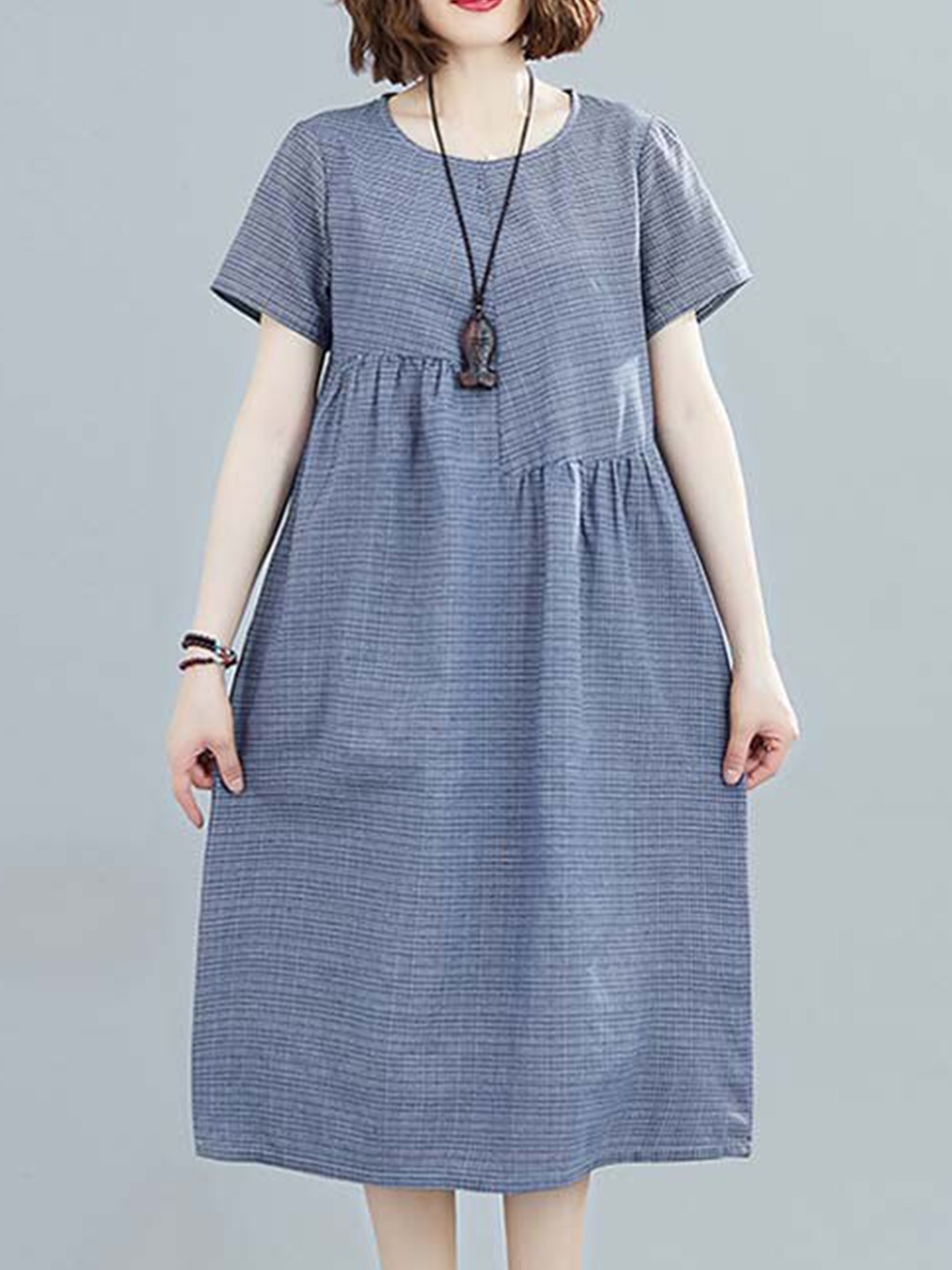 

StyleCast Blue Cotton A-Line Midi Dress