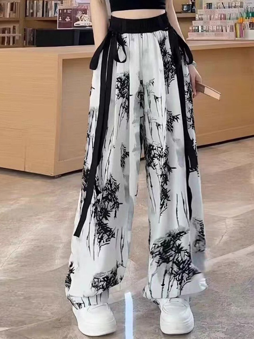 

StyleCast Women White Tie and Dye Printed Regular Trousers