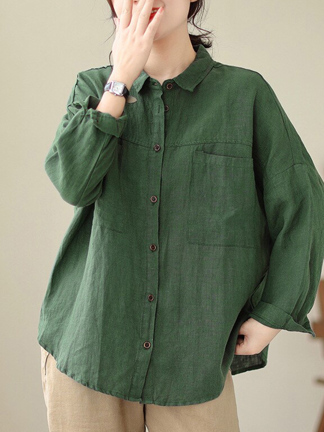 

StyleCast Women Opaque Casual Shirt, Green