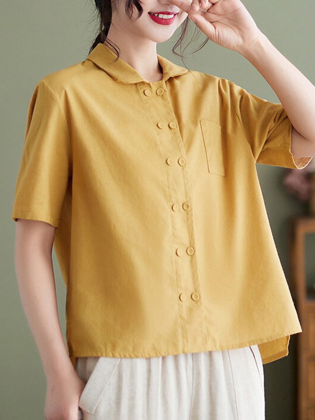 

StyleCast Women Opaque Casual Shirt, Yellow