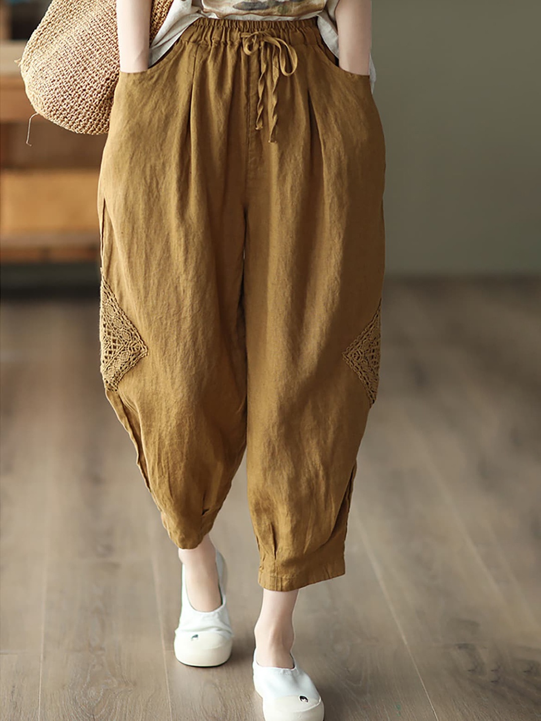 

StyleCast Women Embroidered Culottes Trouser, Yellow