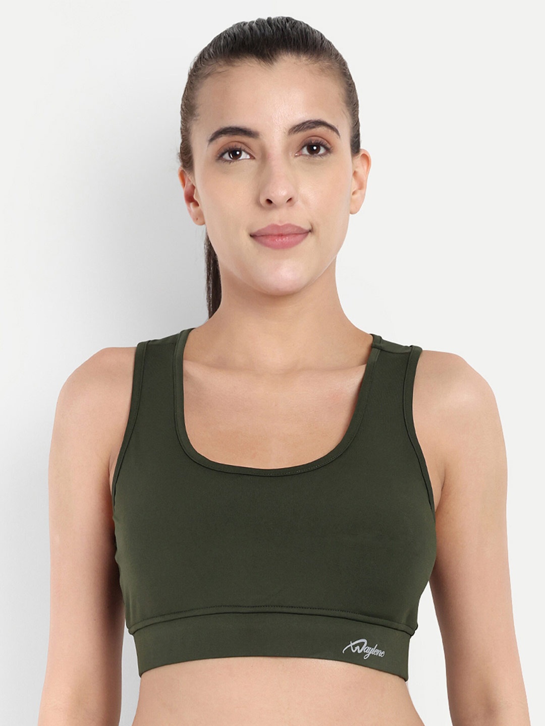 

WAYLENE Full Coverage All Day Comfort Lightly Padded Workout Bra, Olive