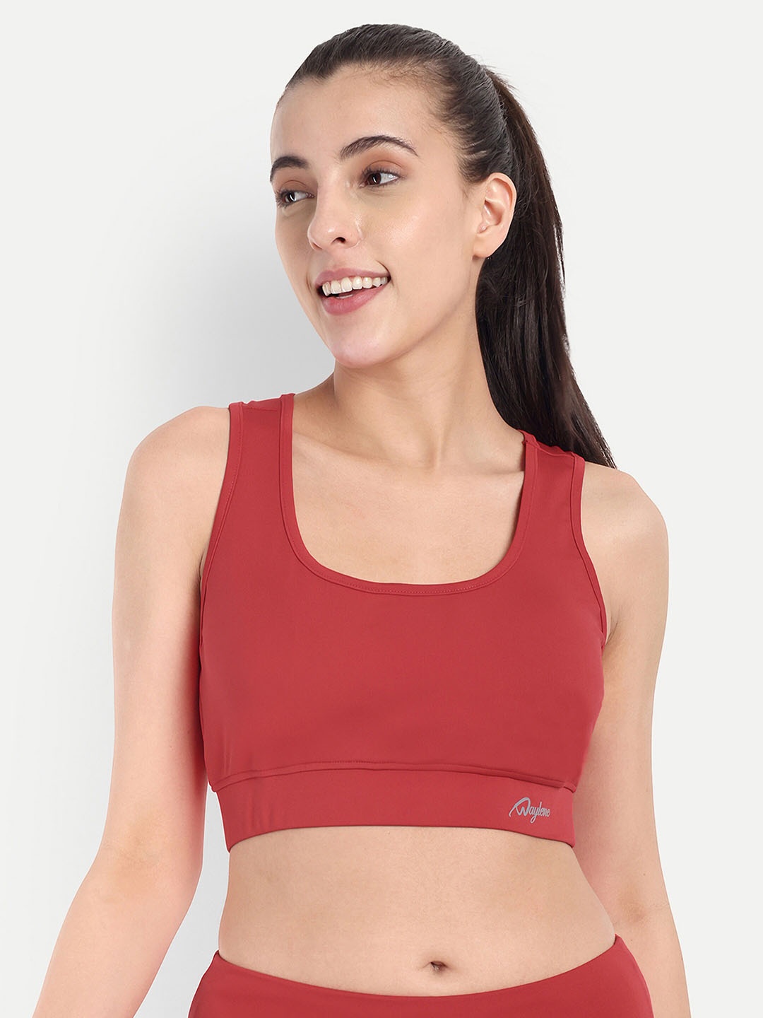 

WAYLENE Full Coverage All Day Comfort Lightly Padded Workout Bra, Red