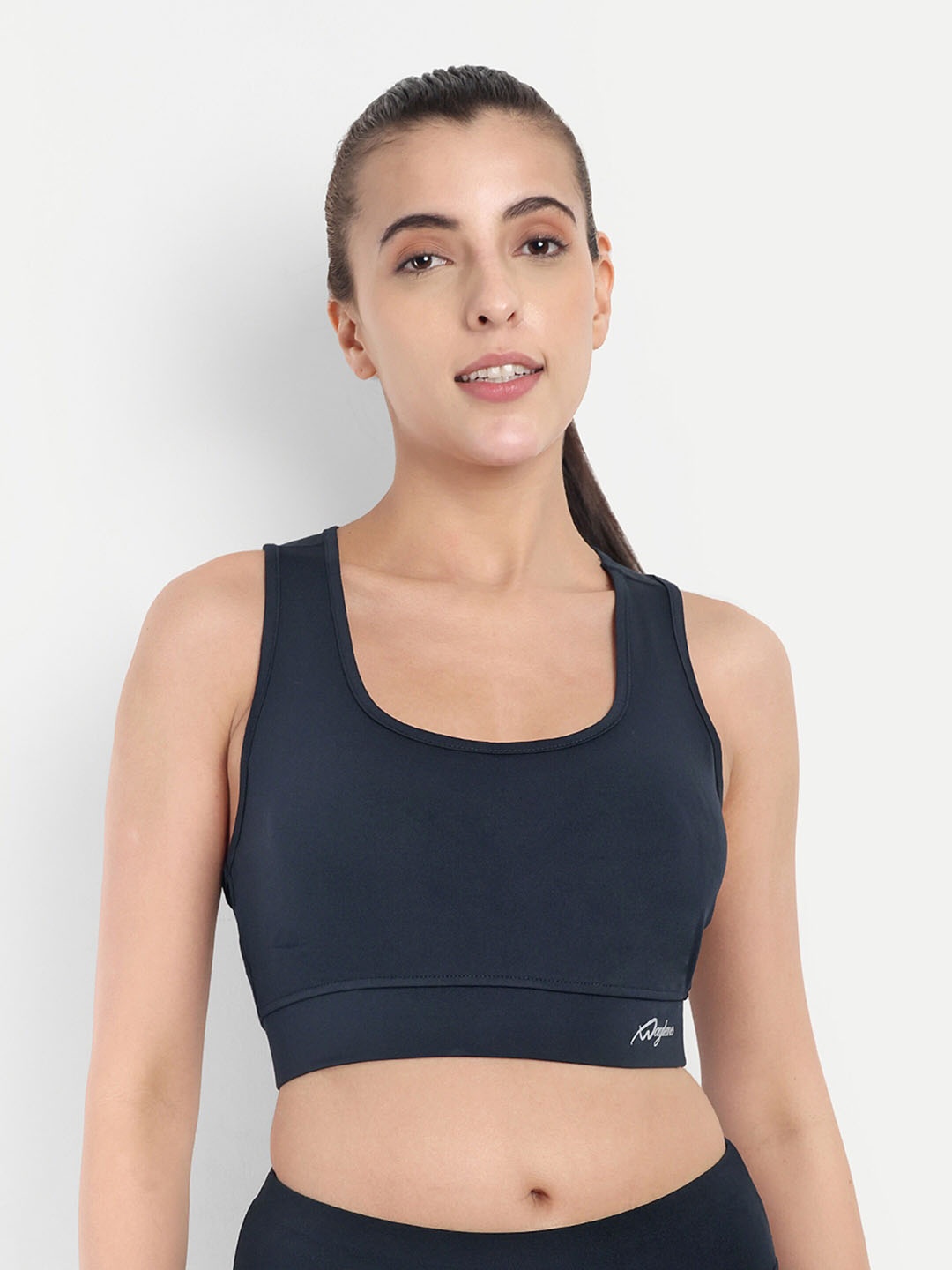 

WAYLENE Full Coverage All Day Comfort Lightly Padded Workout Bra, Navy blue
