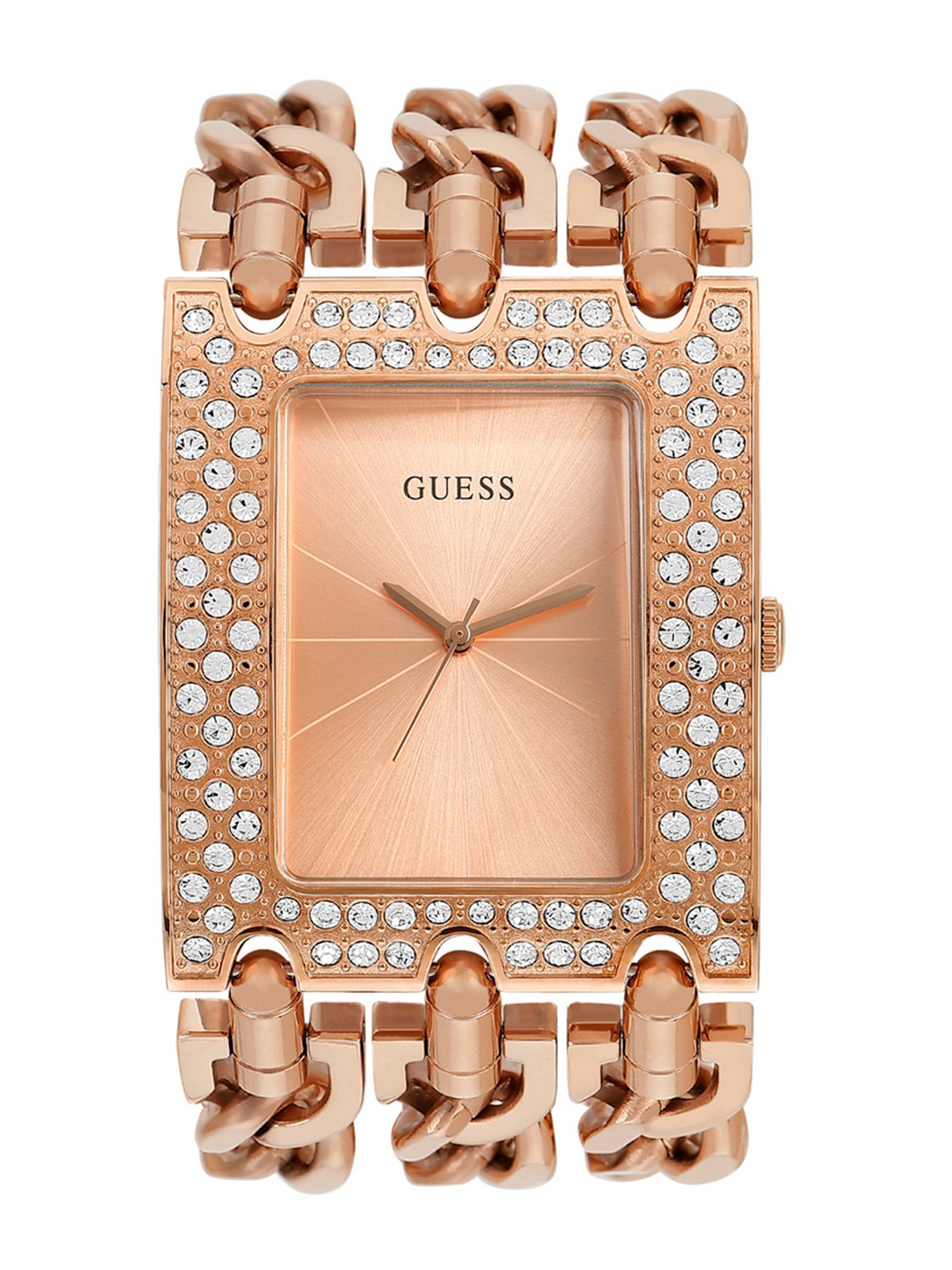 

GUESS Women Brass Embellished Dial & Stainless Steel Analogue Watch U1275L3M, Rose gold