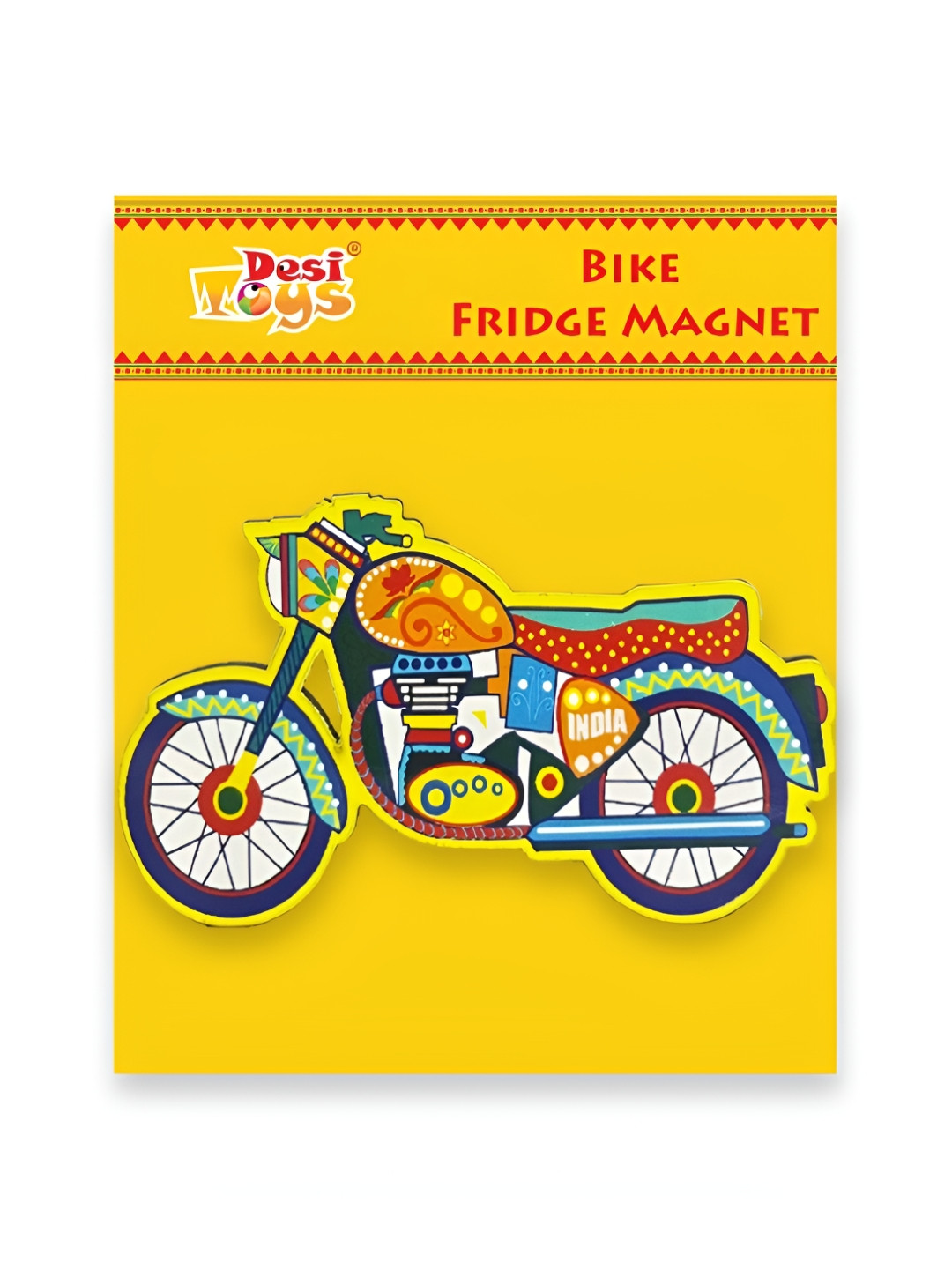 

Desi Toys Blue & Yellow Printed Bike Fridge Magnet