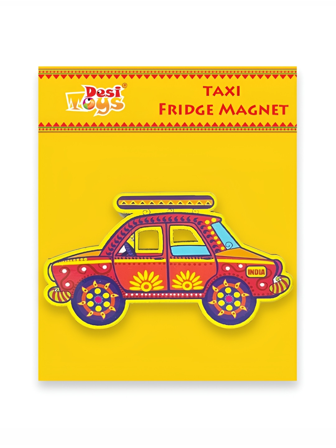 

Desi Toys Red & Blue Printed Taxi Fridge Magnet