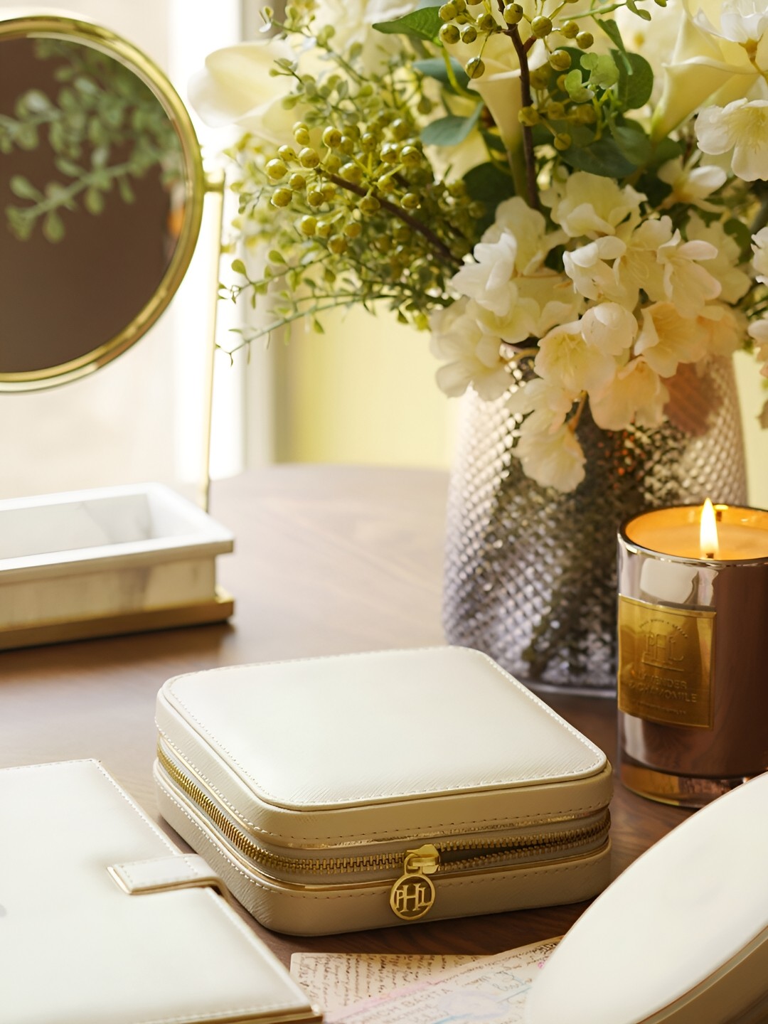 

Pure Home and Living Cream Square Shaped Jewellery Box
