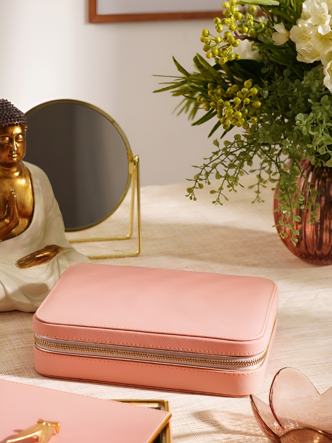 

Pure Home and Living Pink Rectangular Shaped Jewellery Box