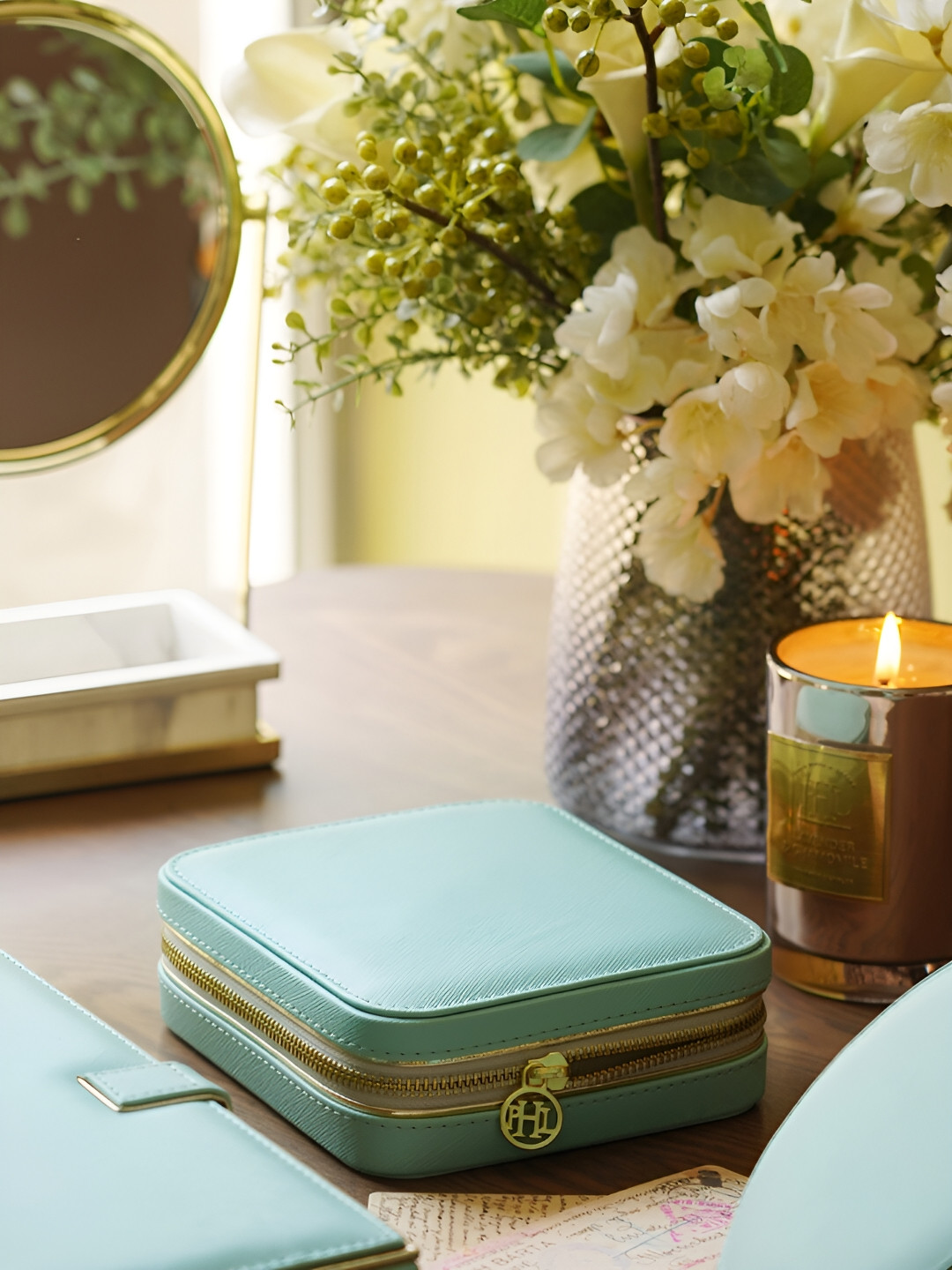 

Pure Home and Living Blue Square Shaped Jewellery Box