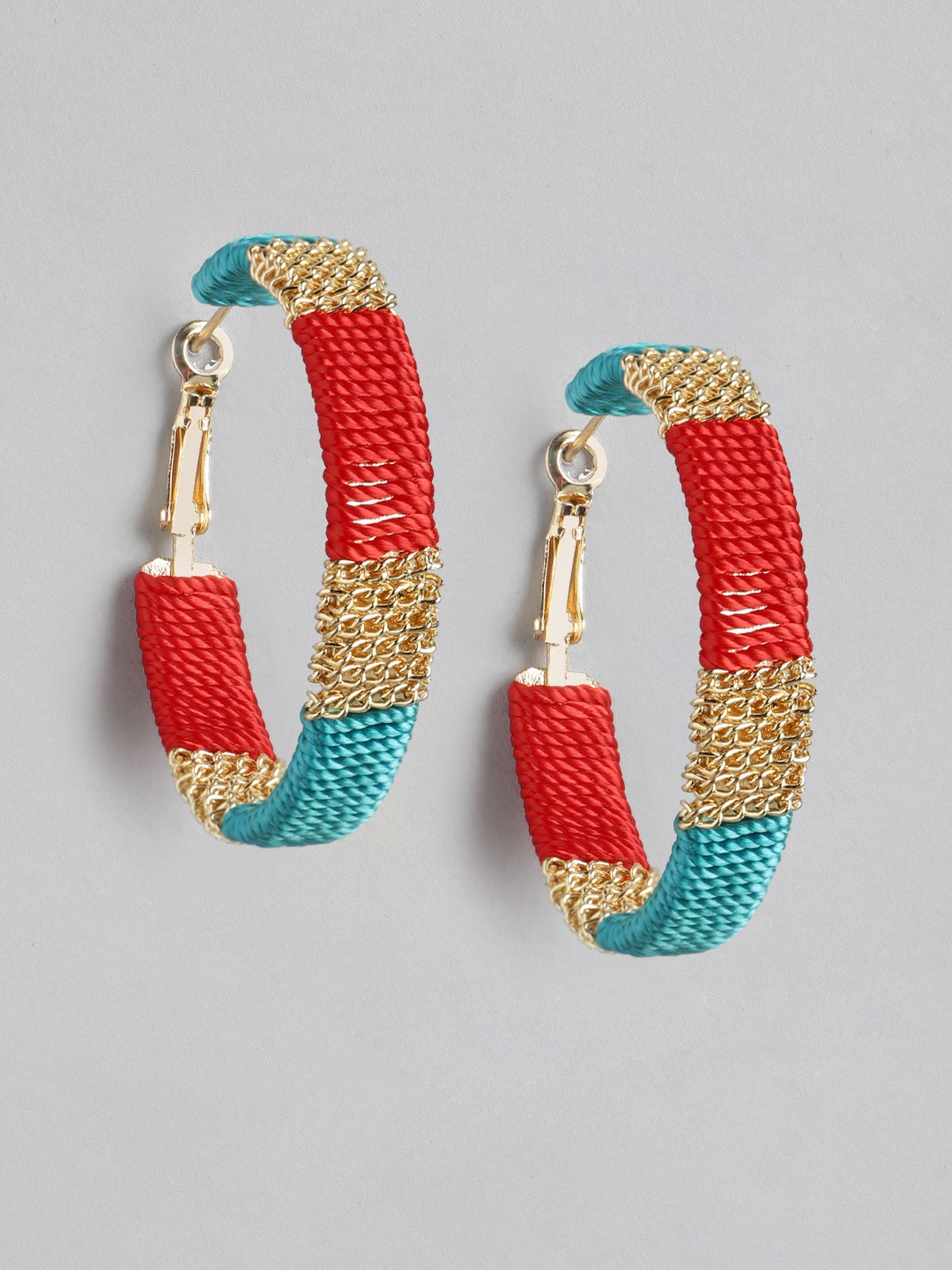 

RICHEERA Contemporary Hoop Earrings, Red