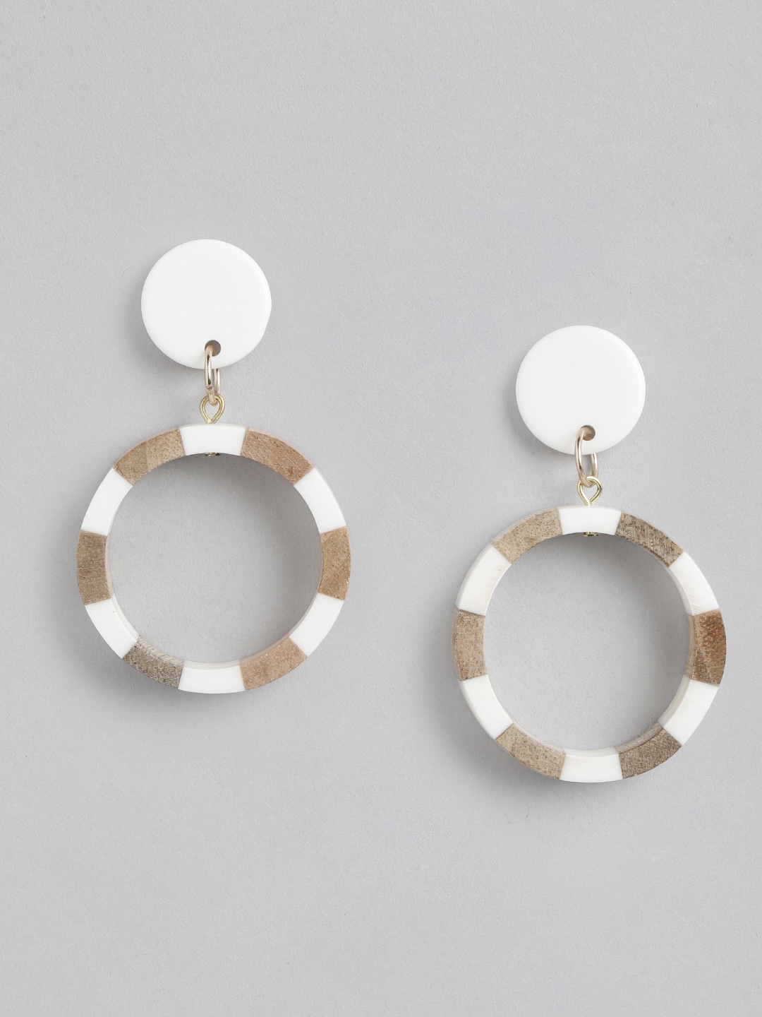 

RICHEERA Circular Drop Earrings, White