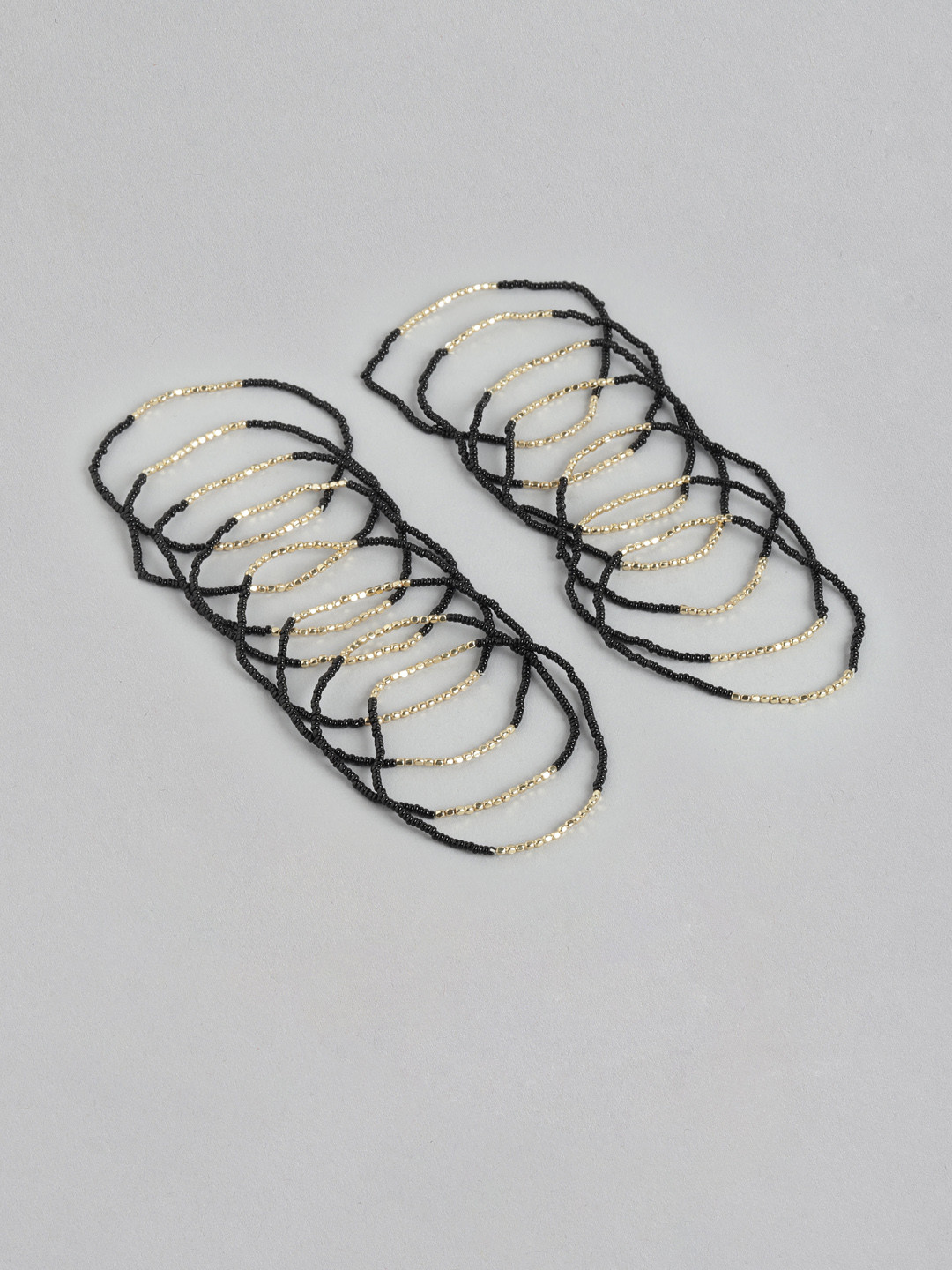 

RICHEERA Women Set of 15 Gold-Plated Armlet Bracelets, Black