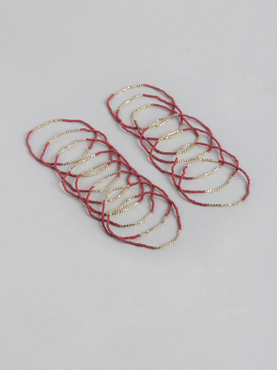 

RICHEERA Women Set of 15 Gold-Plated Armlet Bracelet, Red