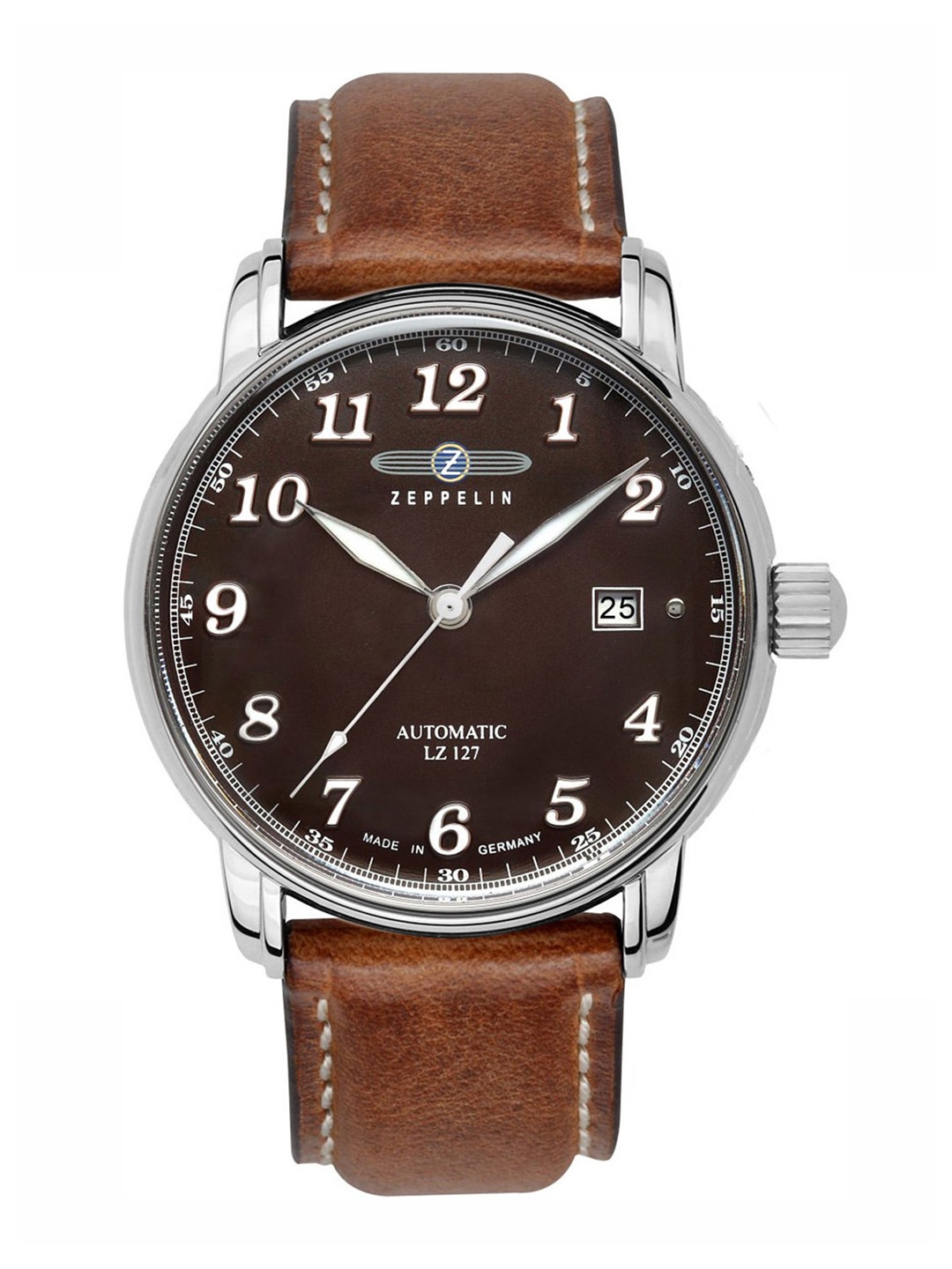 

ZEPPELIN Men Textured Dial & Leather Straps Analogue Automatic Motion Powered Watch 86563, Brown