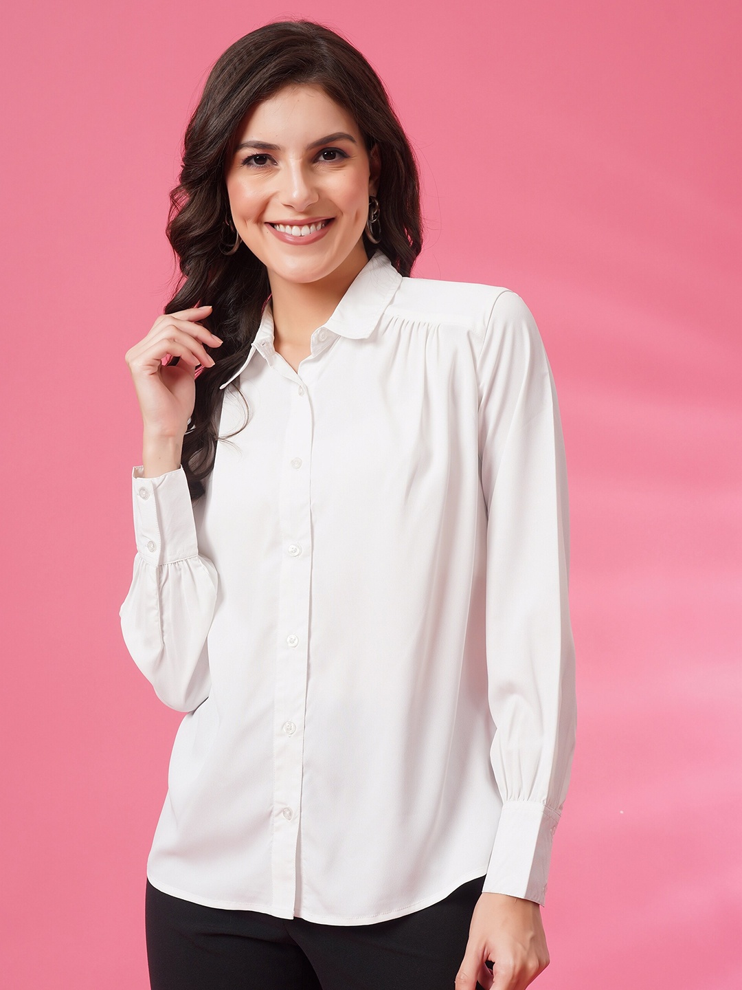

PANDORNA Button Down Formal Shirt, White